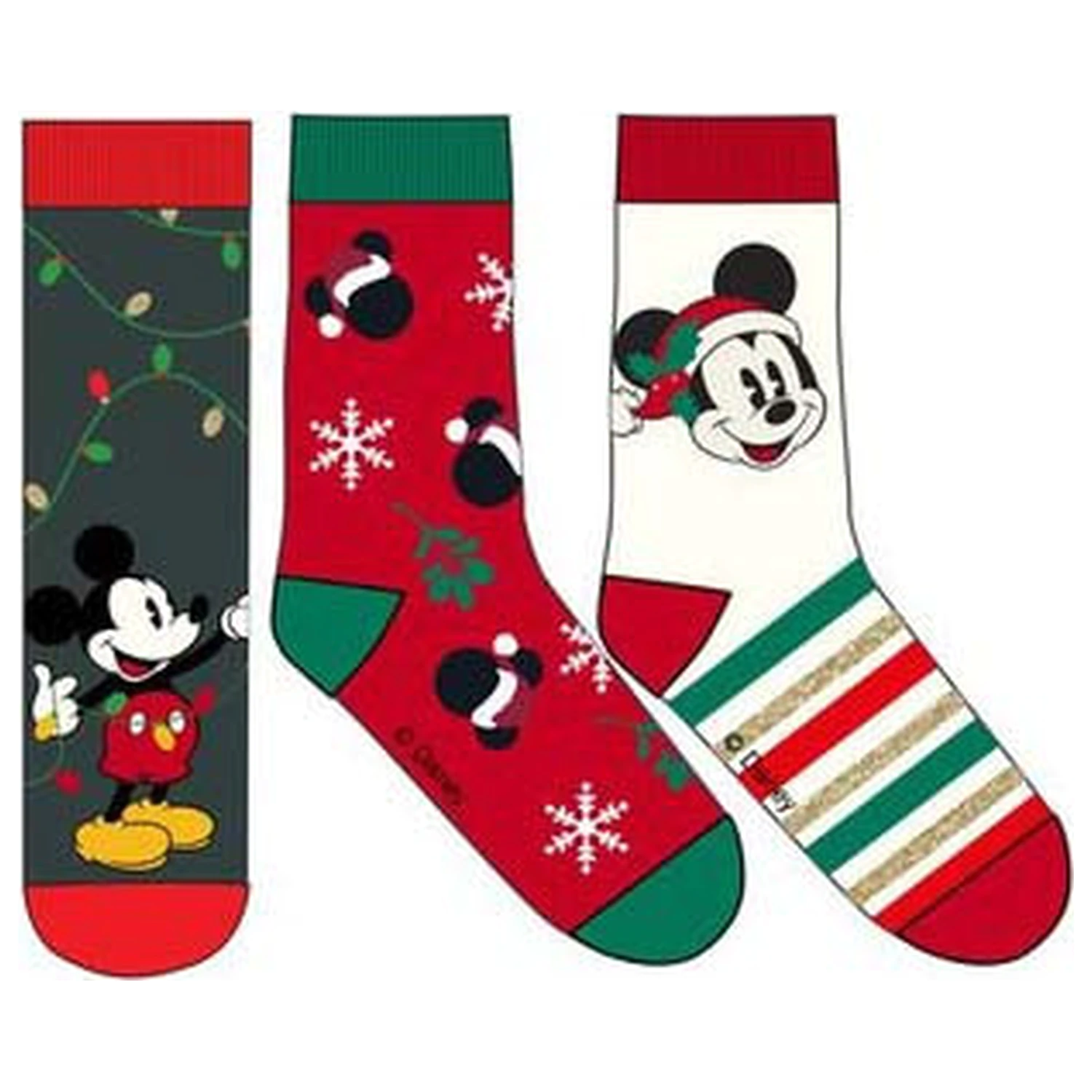 Disney Mickey Santa Hat Christmas Men's Socks 36/40 product photo