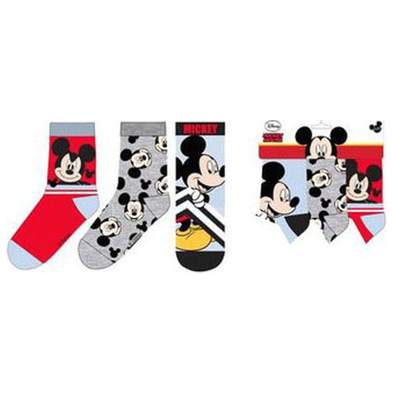 Disney Mickey Stride Red Kids Socks 31/34 product photo