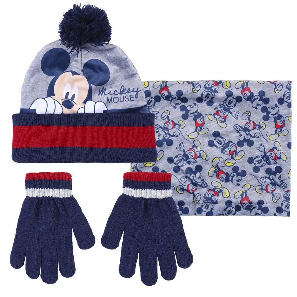 Disney Mickey Kids winter set snood hat gloves product photo