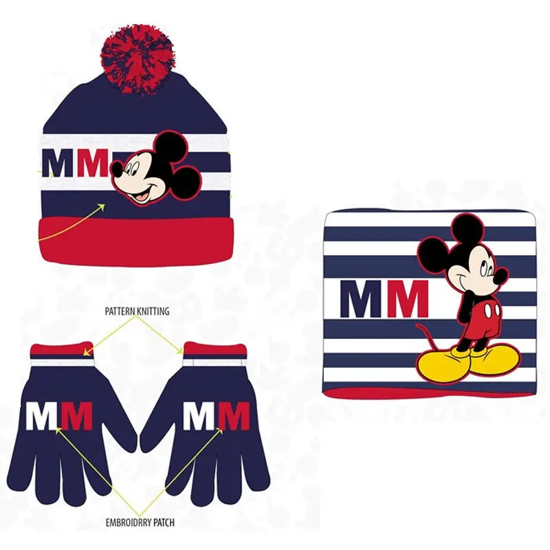 Disney Mickey winter set snood hat gloves product photo