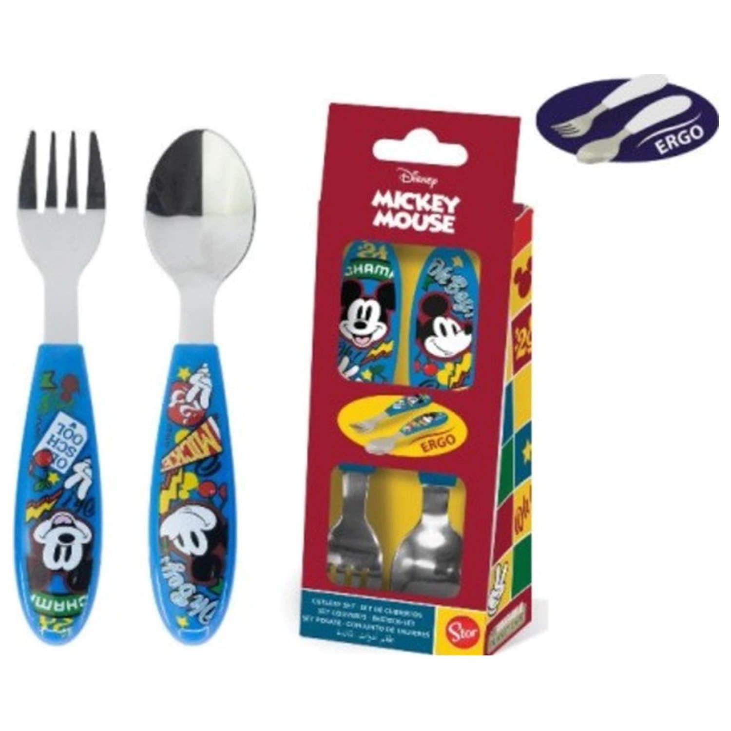 Disney Mickey True Champions Metal Ergo Cutlery Set - 2 Piece product photo