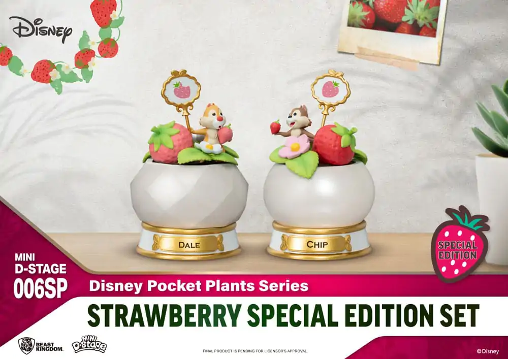 Disney Mini Diorama Stage Statues Pocket Plants Series Strawberry Special Edition Set 12 cm termékfotó