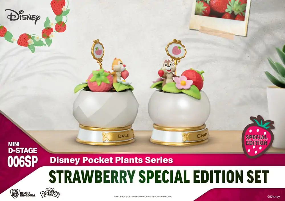 Disney Mini Diorama Stage Statues Pocket Plants Series Strawberry Special Edition Set 12 cm termékfotó