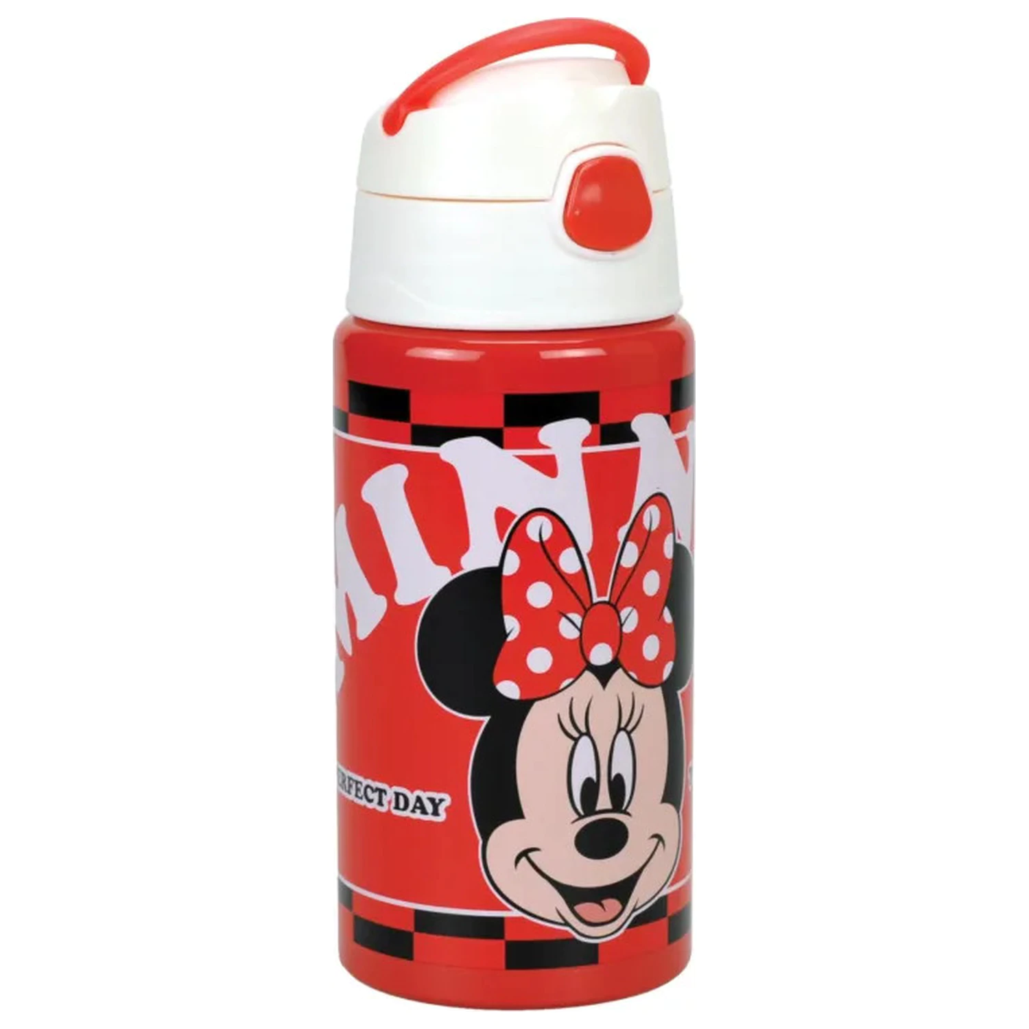 Disney Minnie Bloom Aluminum Bottle with Straw and Hook 500 ml product photo