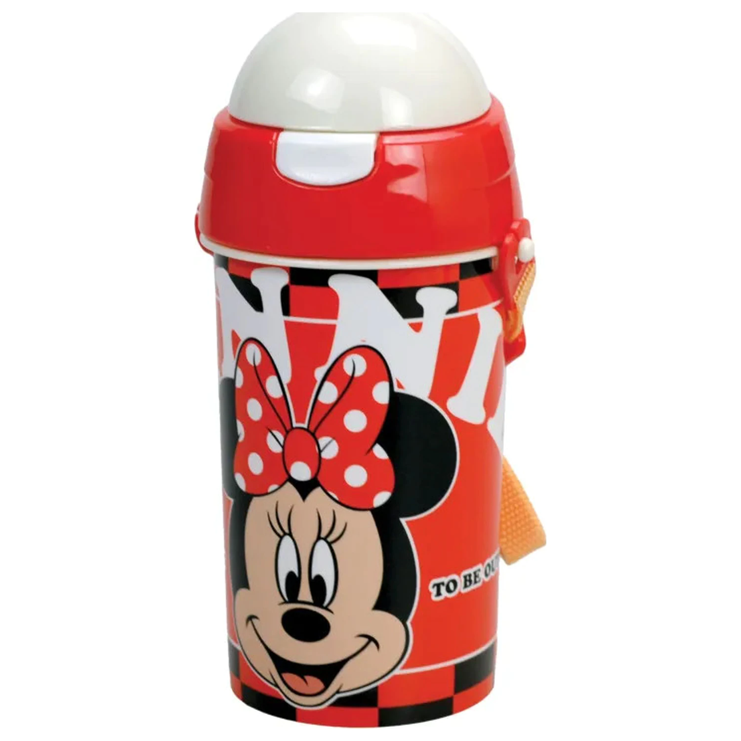 Disney Minnie Bloom plastic bottle with straw and hanger 500 ml product photo