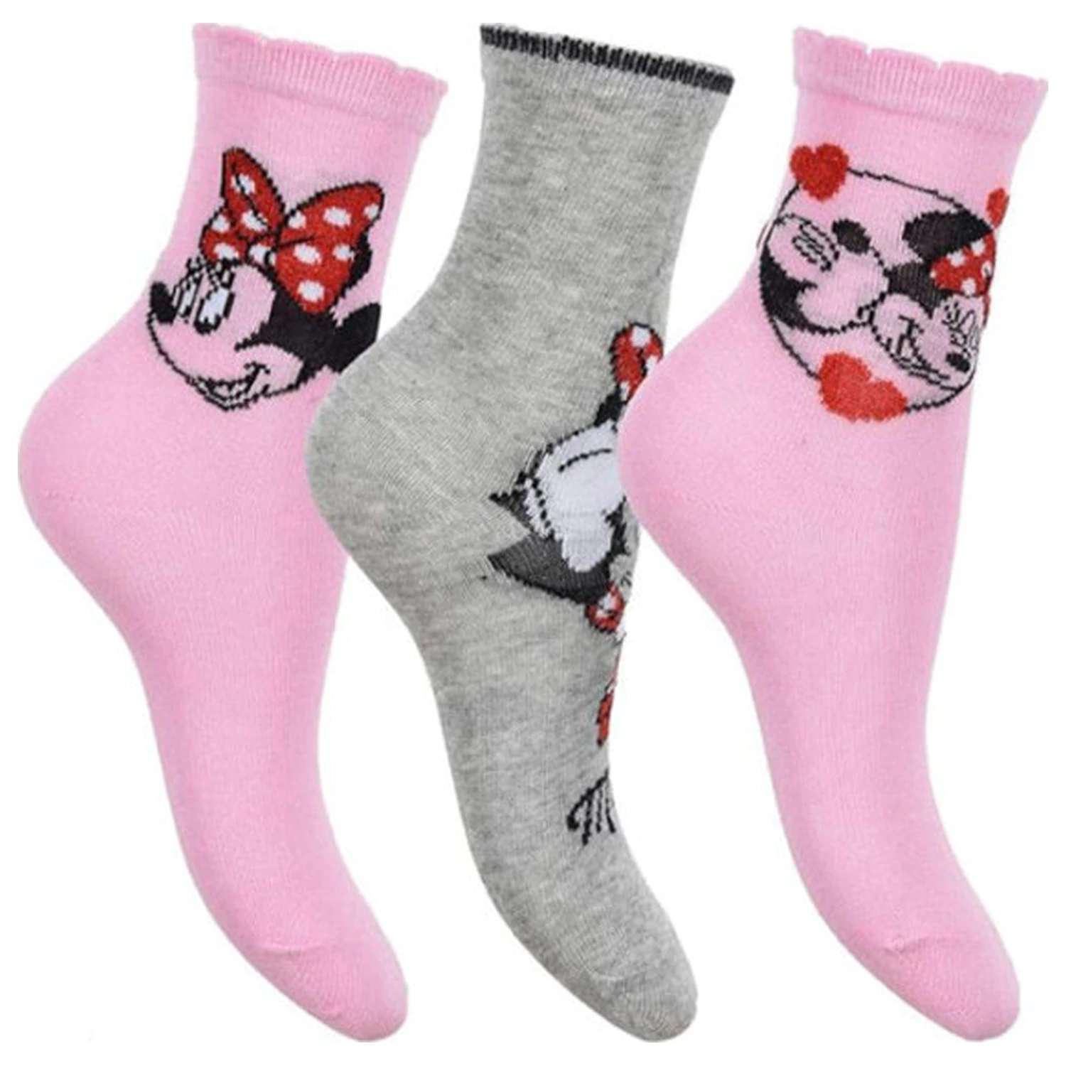 Disney Minnie Mouse Bow Pink children's socks 31/34 product photo