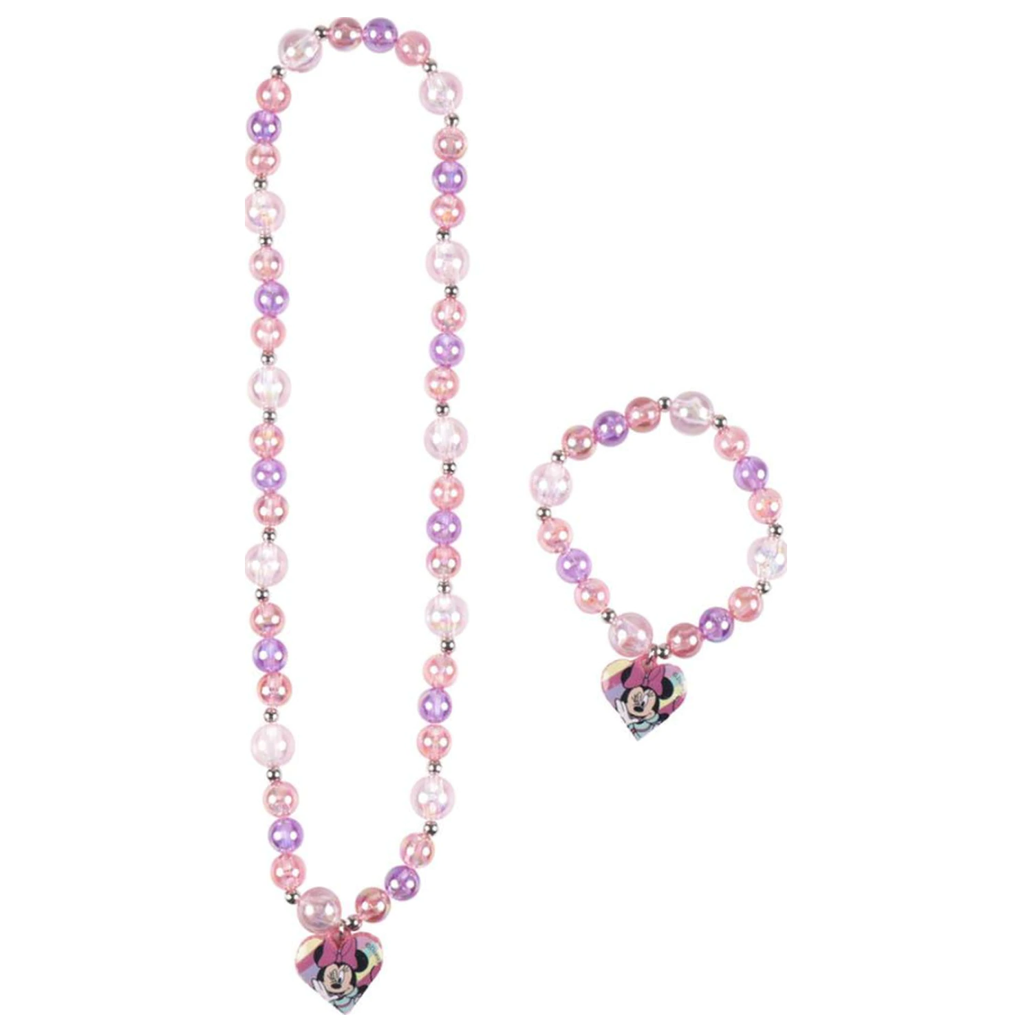 Disney Minnie Bubble Beaded Necklace and Bracelet Set product photo