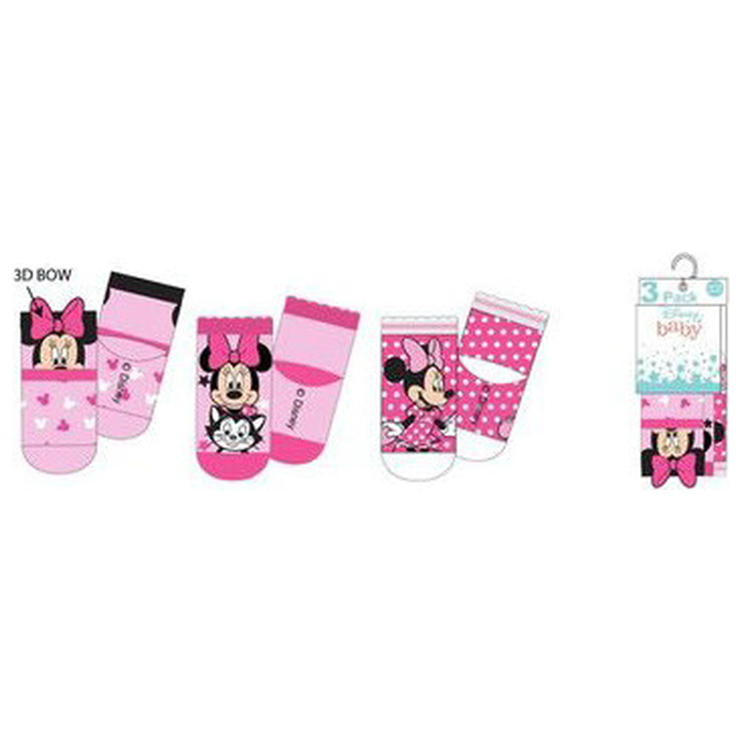 Disney Minnie Figaro Pink Baby Socks 6-12 Months product photo
