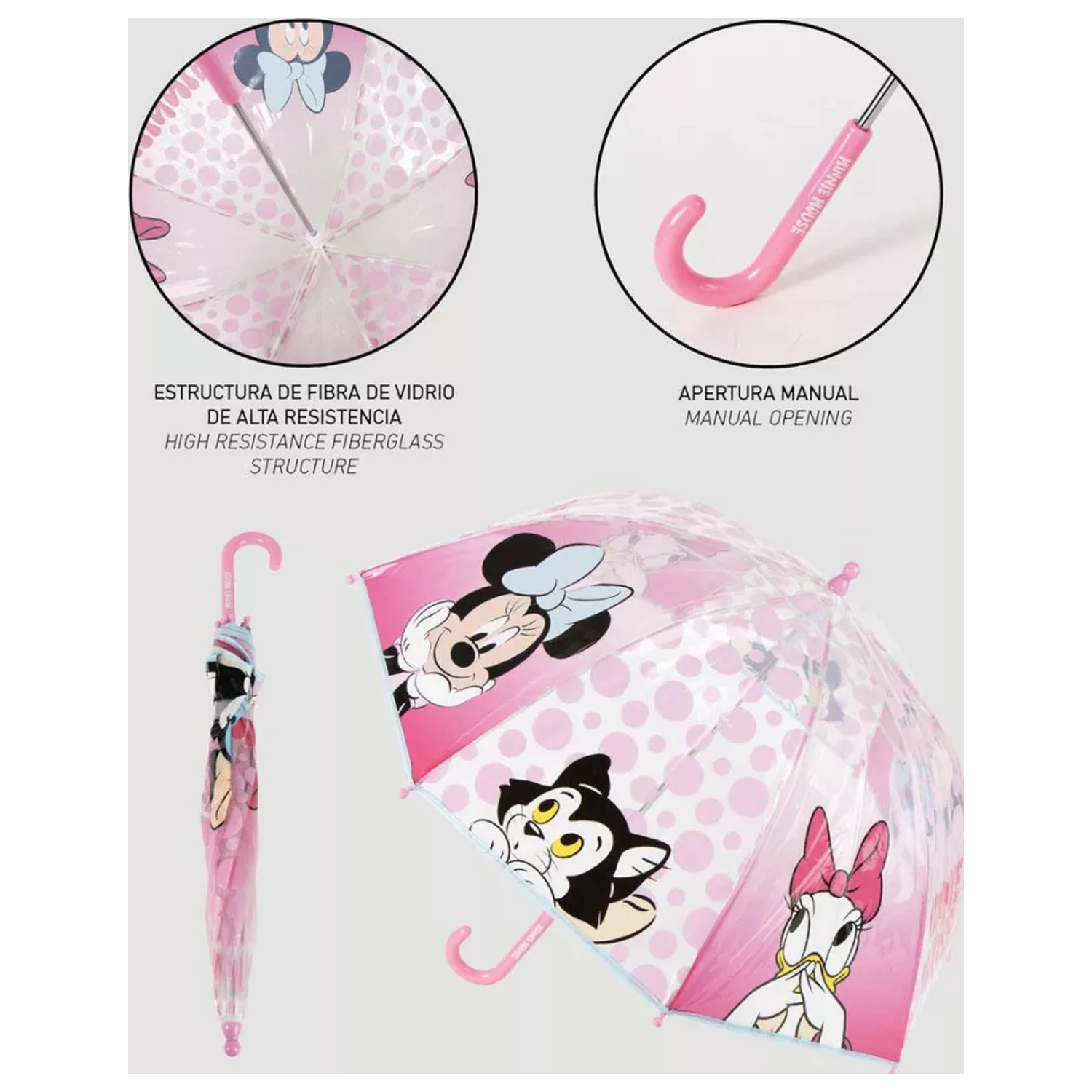 Disney Minnie Mouse Friends Forever Kids' Transparent Umbrella Ø71 cm product photo