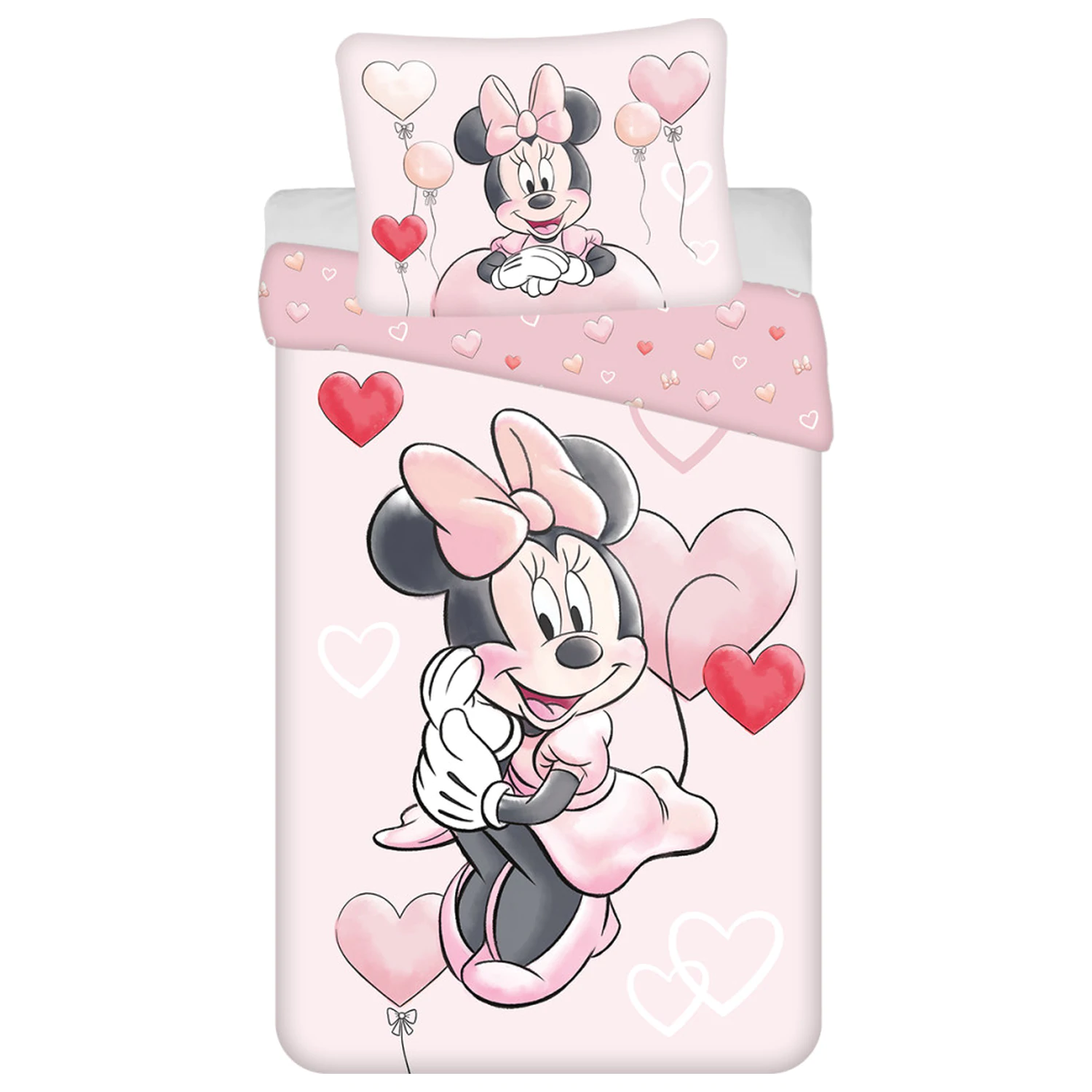 Disney Minnie Heart Balloons Duvet Cover Set 140x200cm, 70x90cm product photo