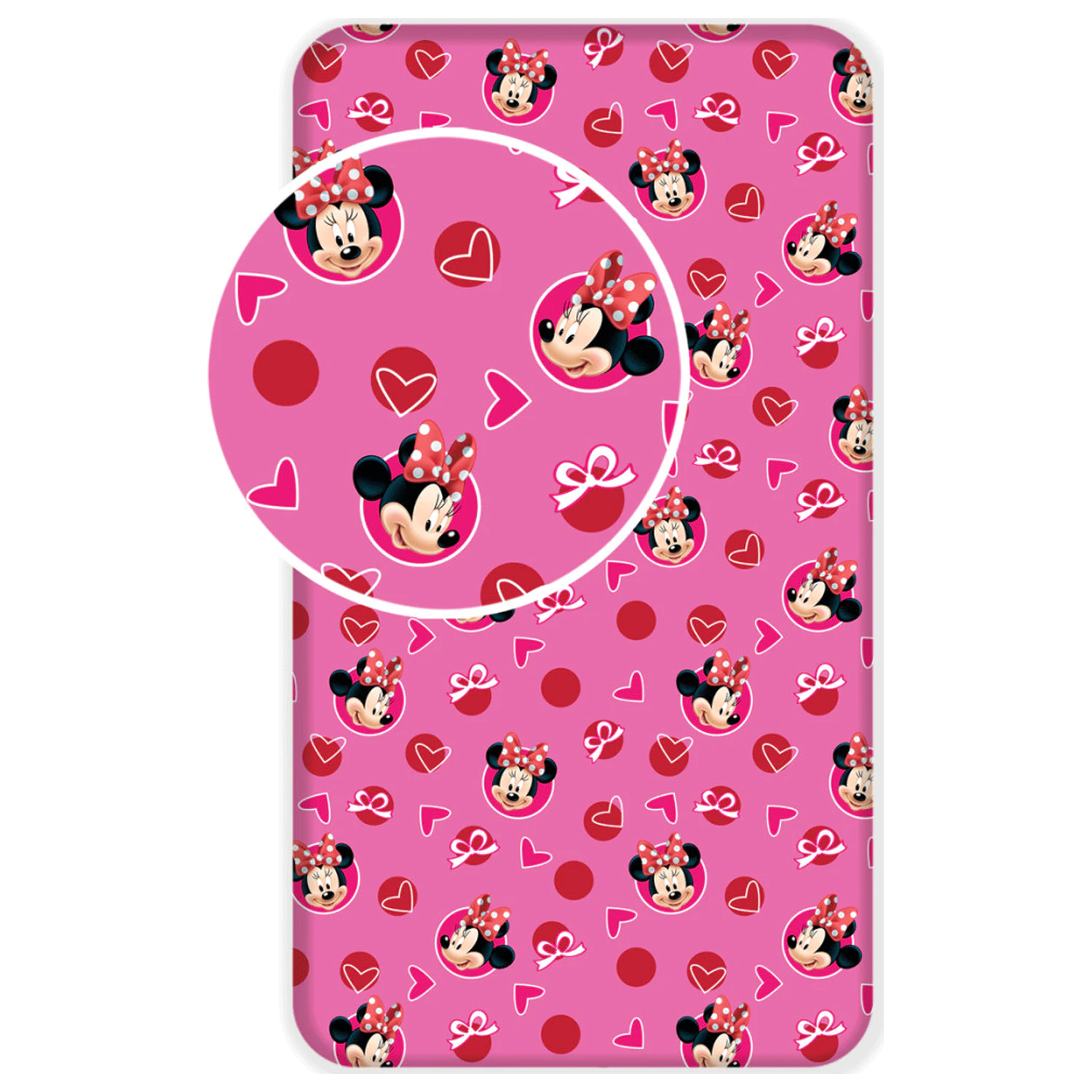 Disney Minnie Hearts Fitted Sheet 90x200 cm product photo