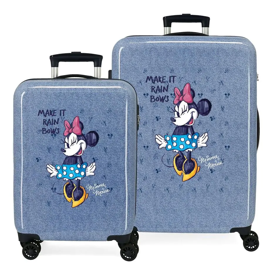 Disney Minnie It Rain Bows ABS pack 2 trolley suitcases product photo