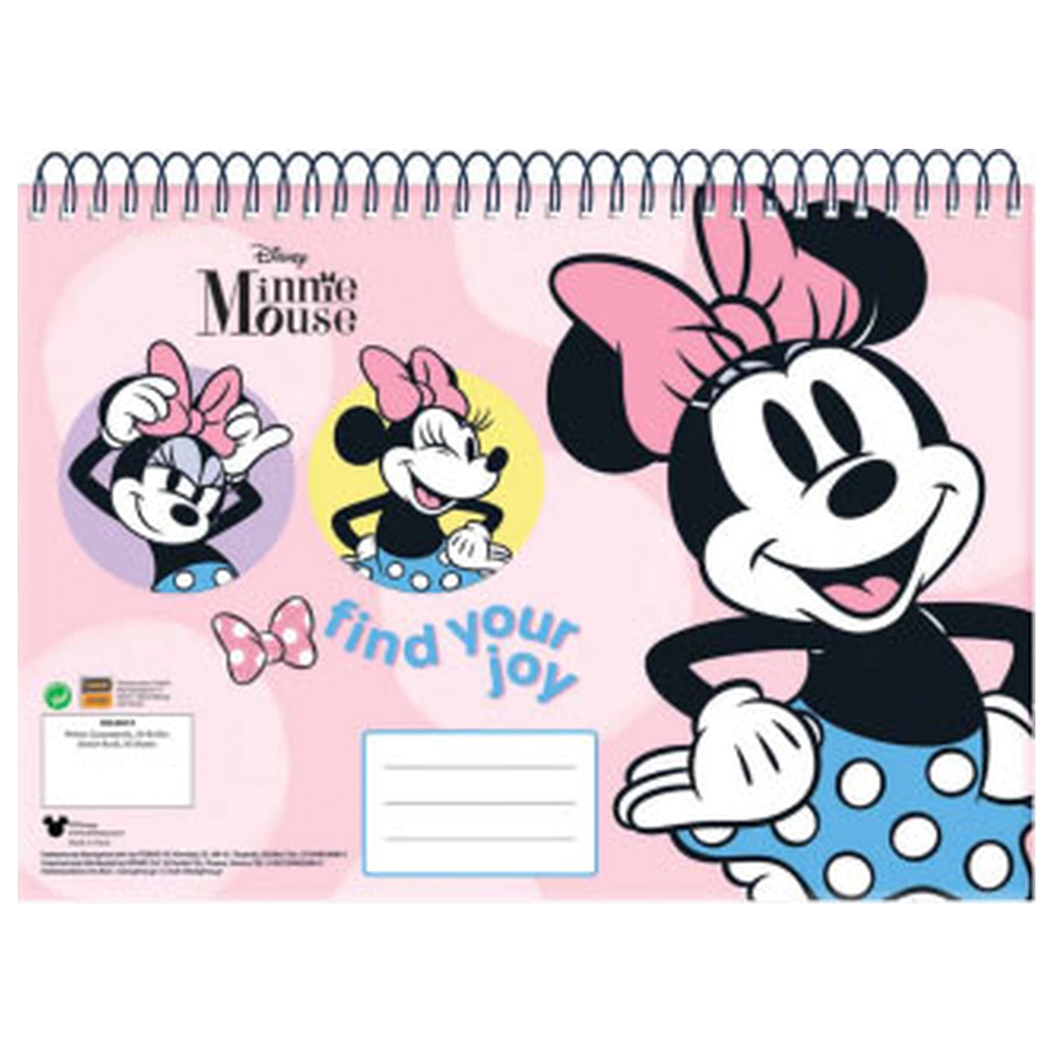 Disney Minnie Joy A/4 Spiral Sketchbook 30 Sheets product photo