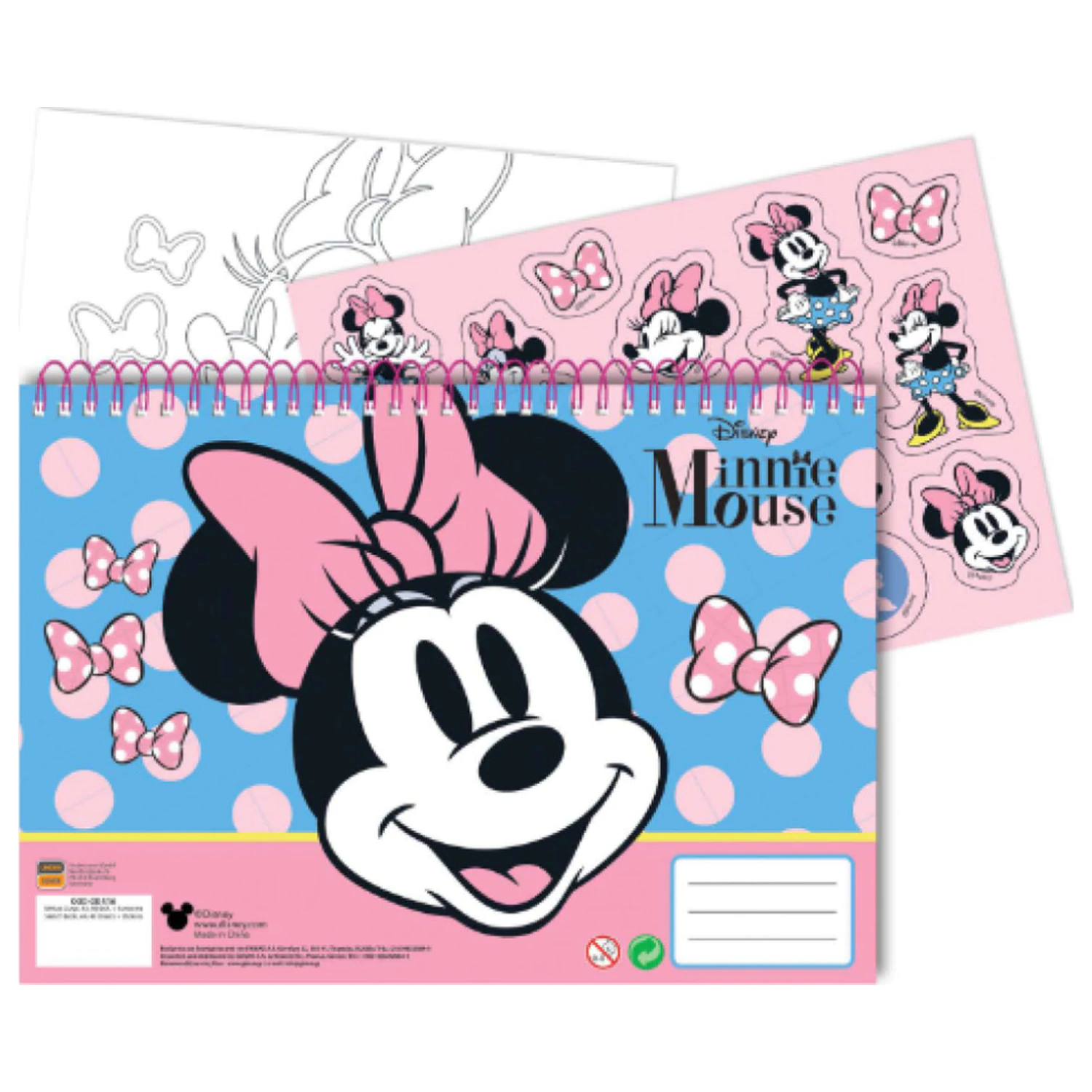 Disney Minnie Joy A/4 Spiral Sketchbook 40 Sheets with Stickers product photo