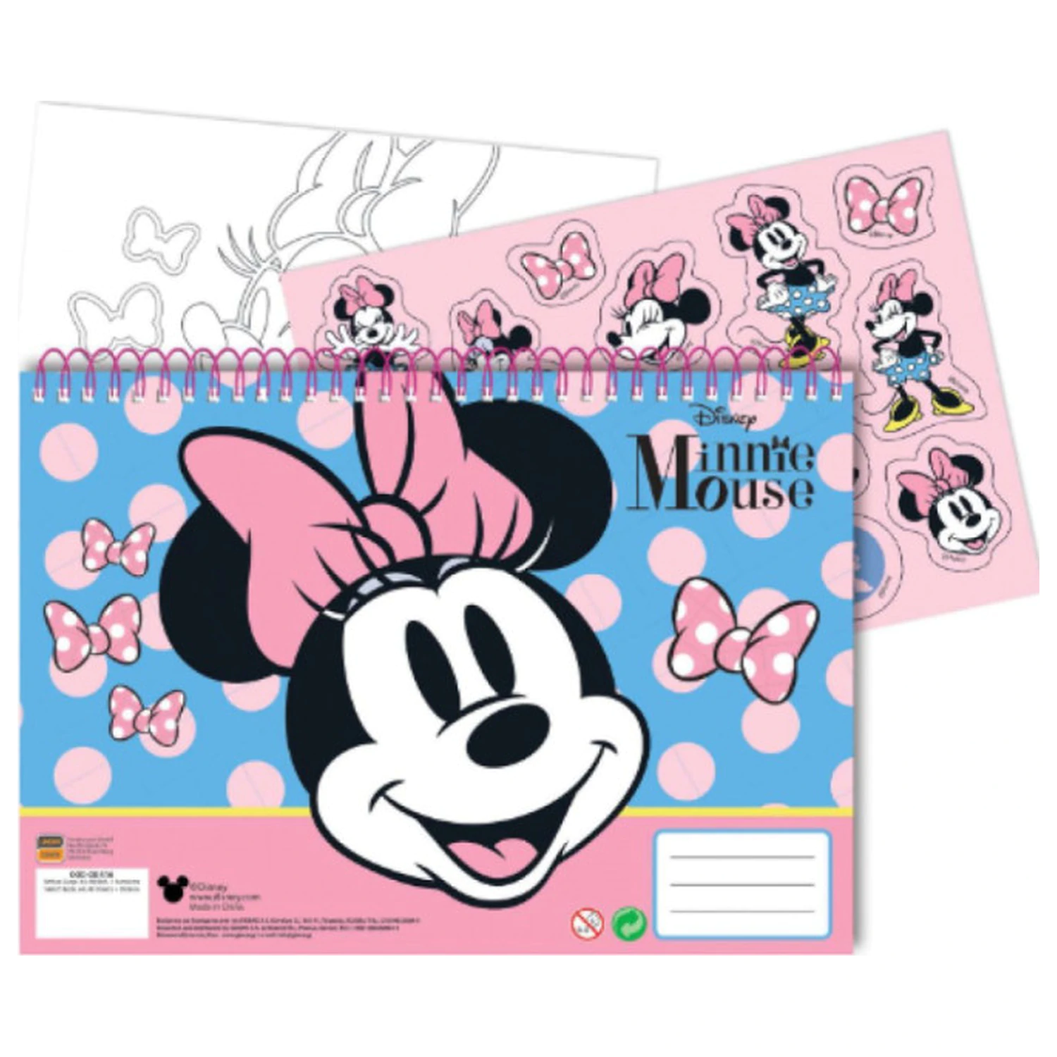Disney Minnie Joy A/4 Spiral Sketchbook 40 Sheets with Stickers product photo