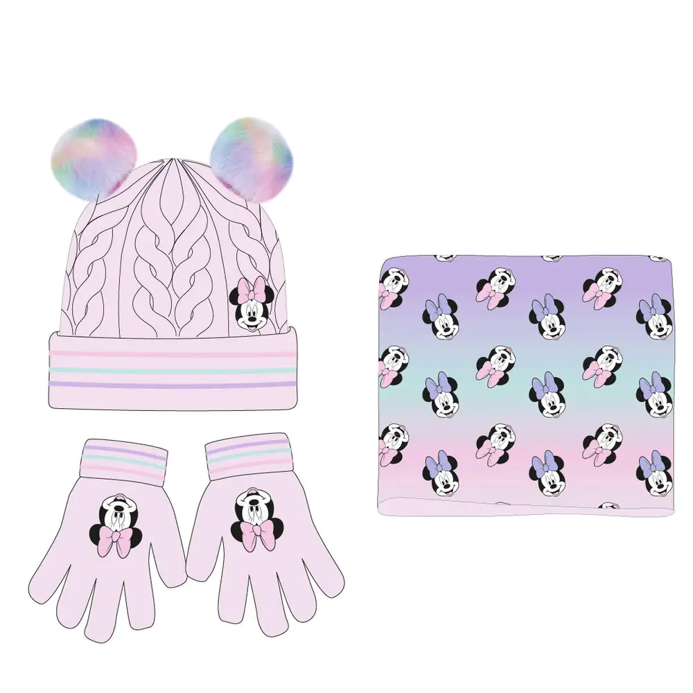 Disney Minnie snood hat gloves set termékfotó