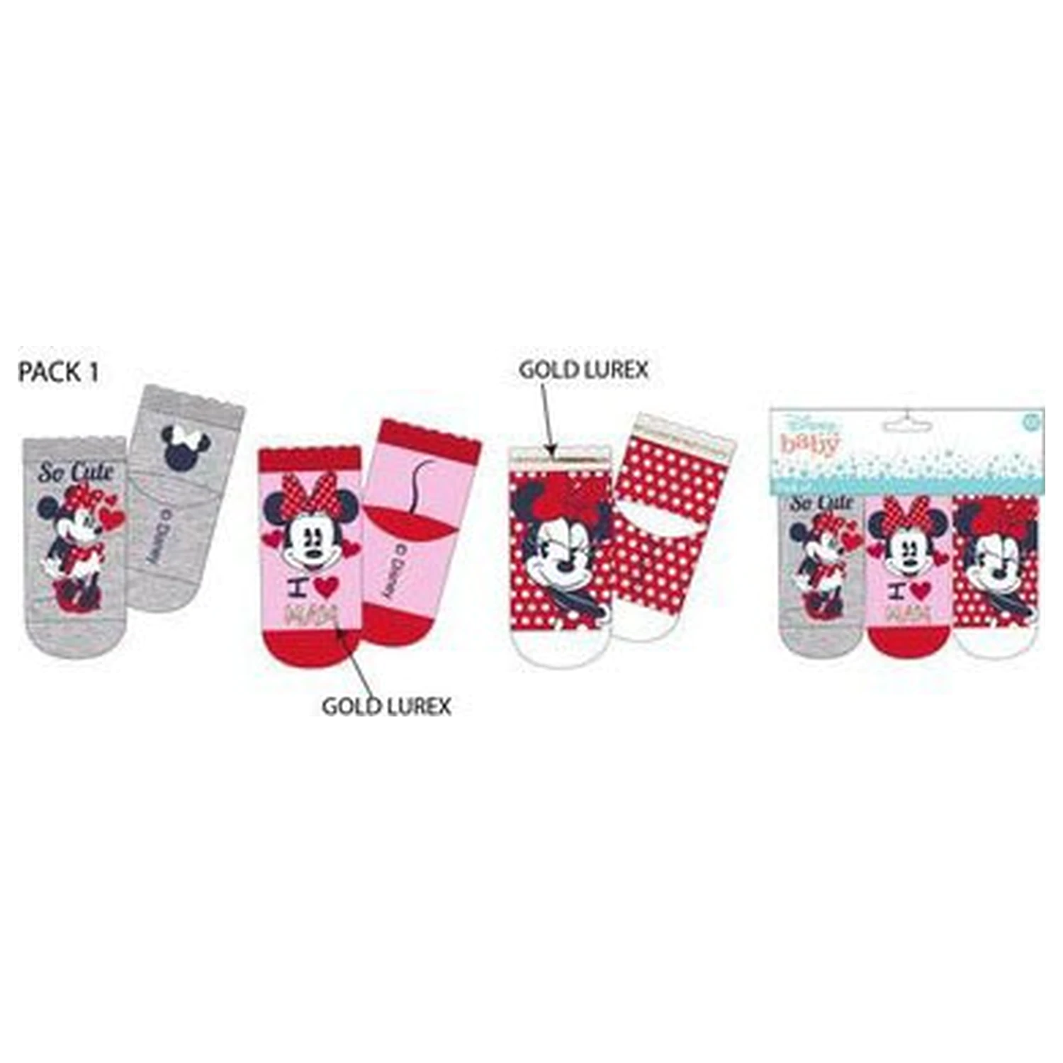 Disney Minnie Love Mom baby socks 6-12 months product photo