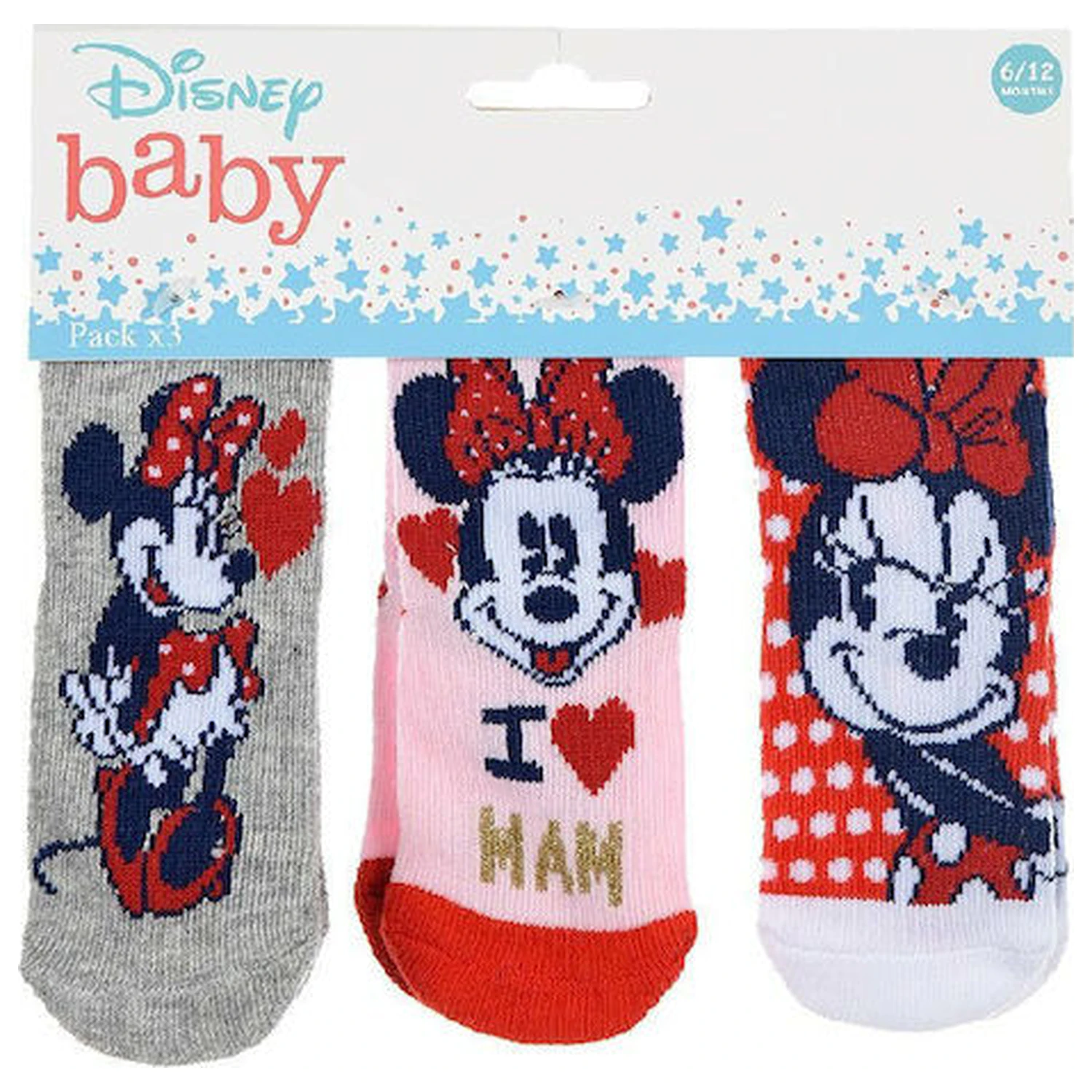 Disney Minnie Love Mom baby socks 6-12 months product photo