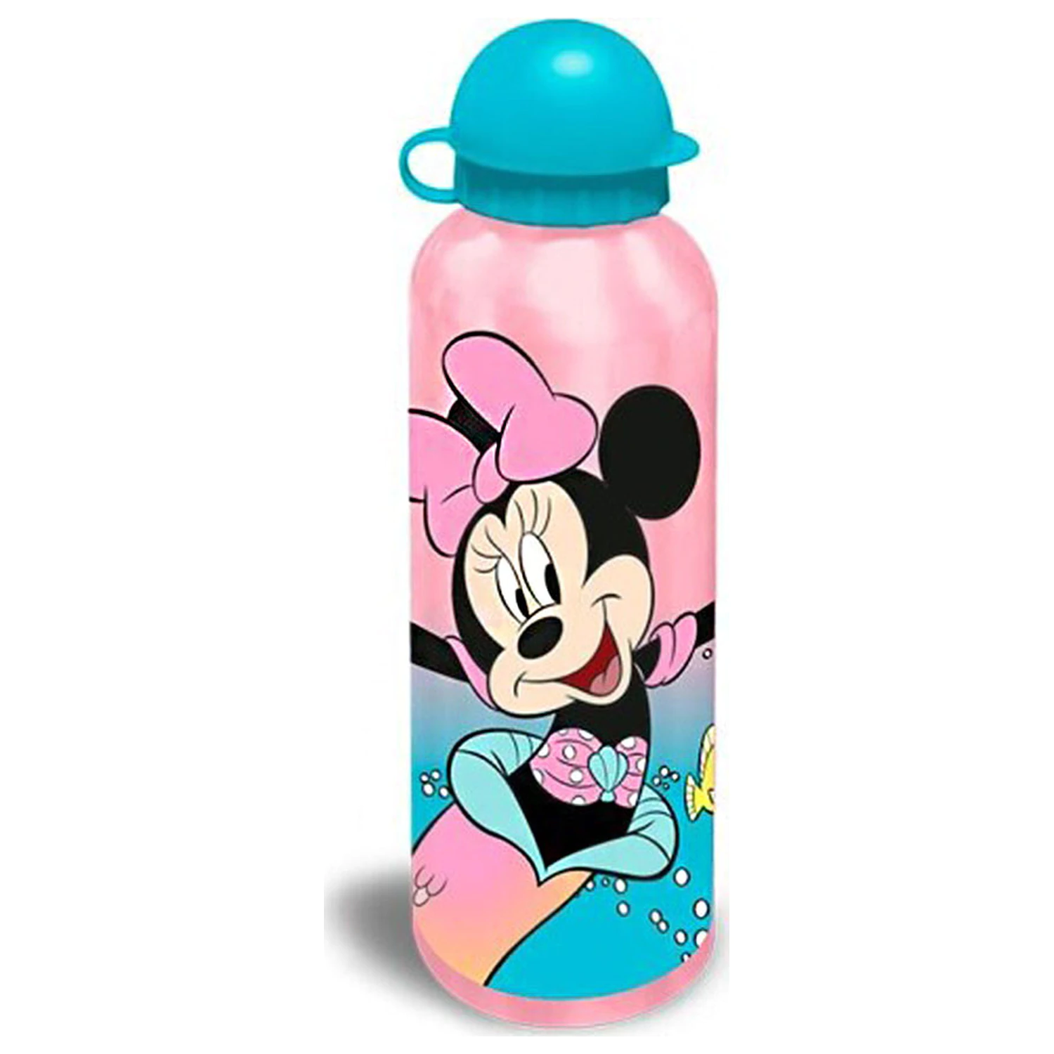 Disney Minnie Mermaid Aluminum Water Bottle with Drinking Cap 500 ml product photo