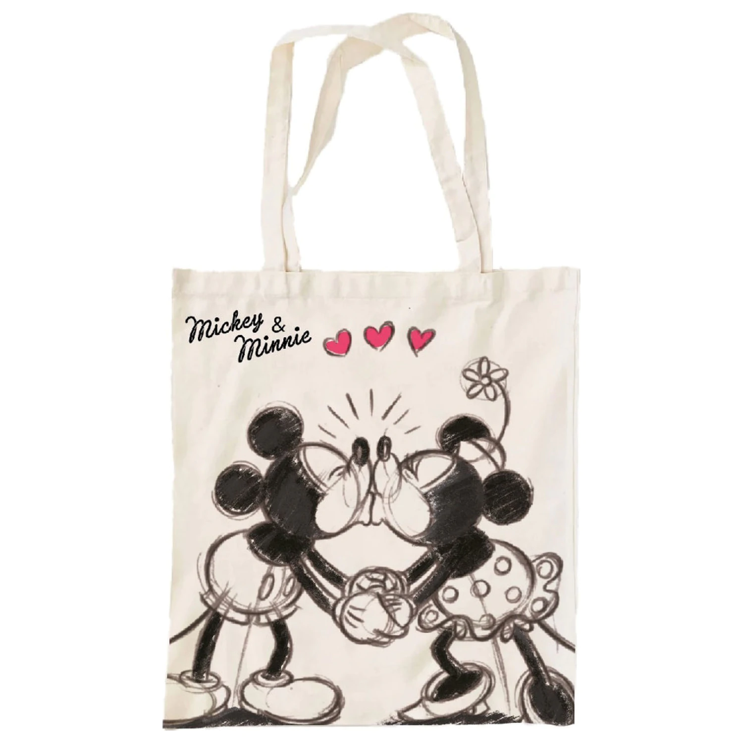Disney Minnie Mickey Kiss Canvas Bag, Shopping Bag 44 cm product photo