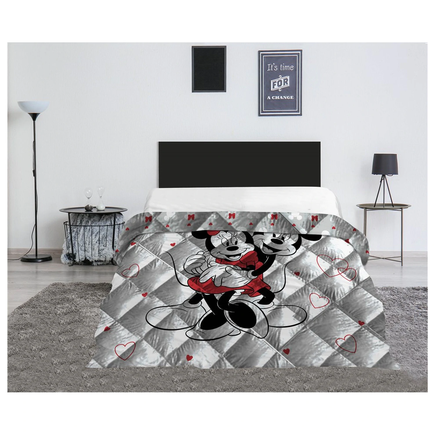 Disney Minnie Mickey Love Quilted Bedspread, Duvet 240x220cm product photo