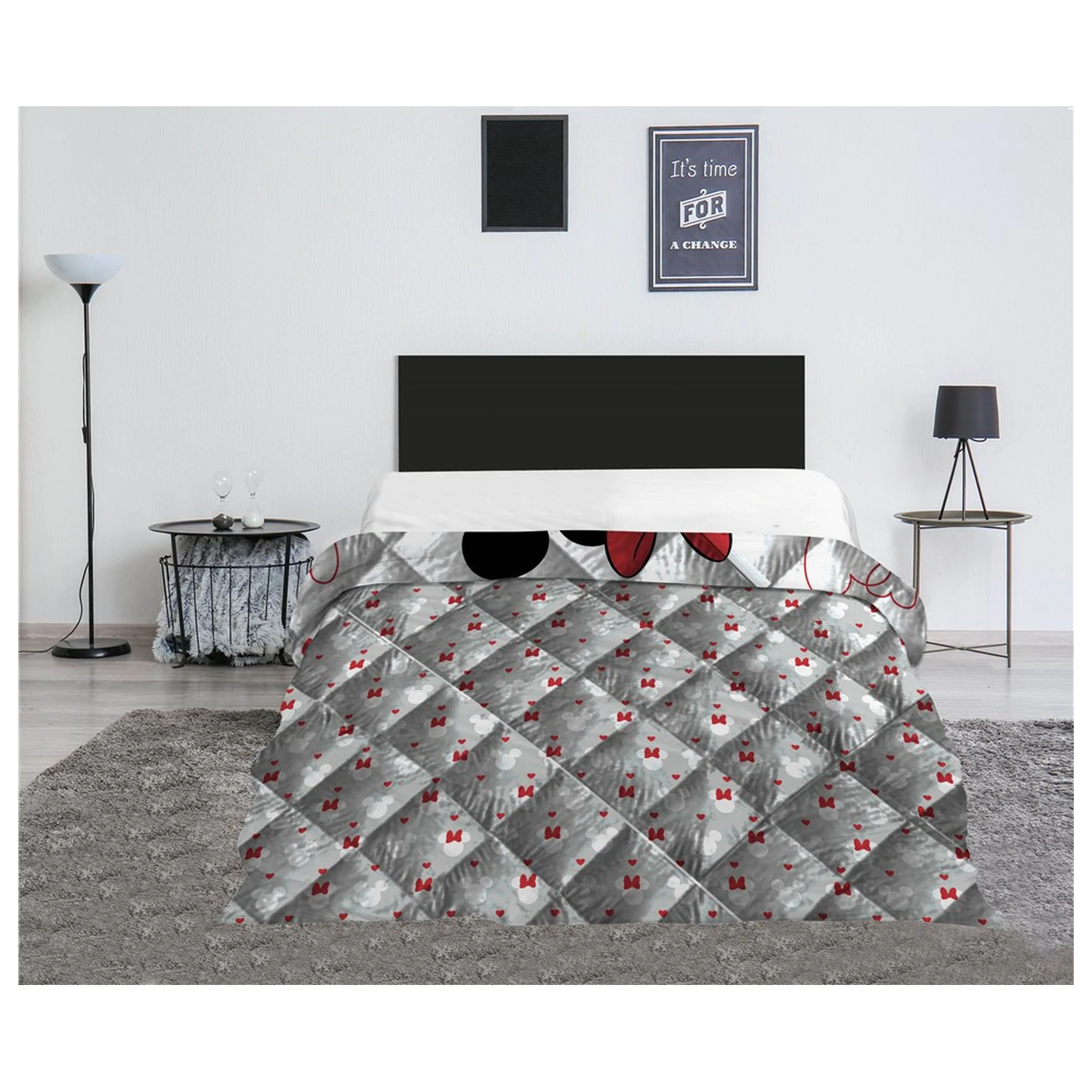 Disney Minnie Mickey Love Quilted Bedspread, Duvet 240x220cm product photo