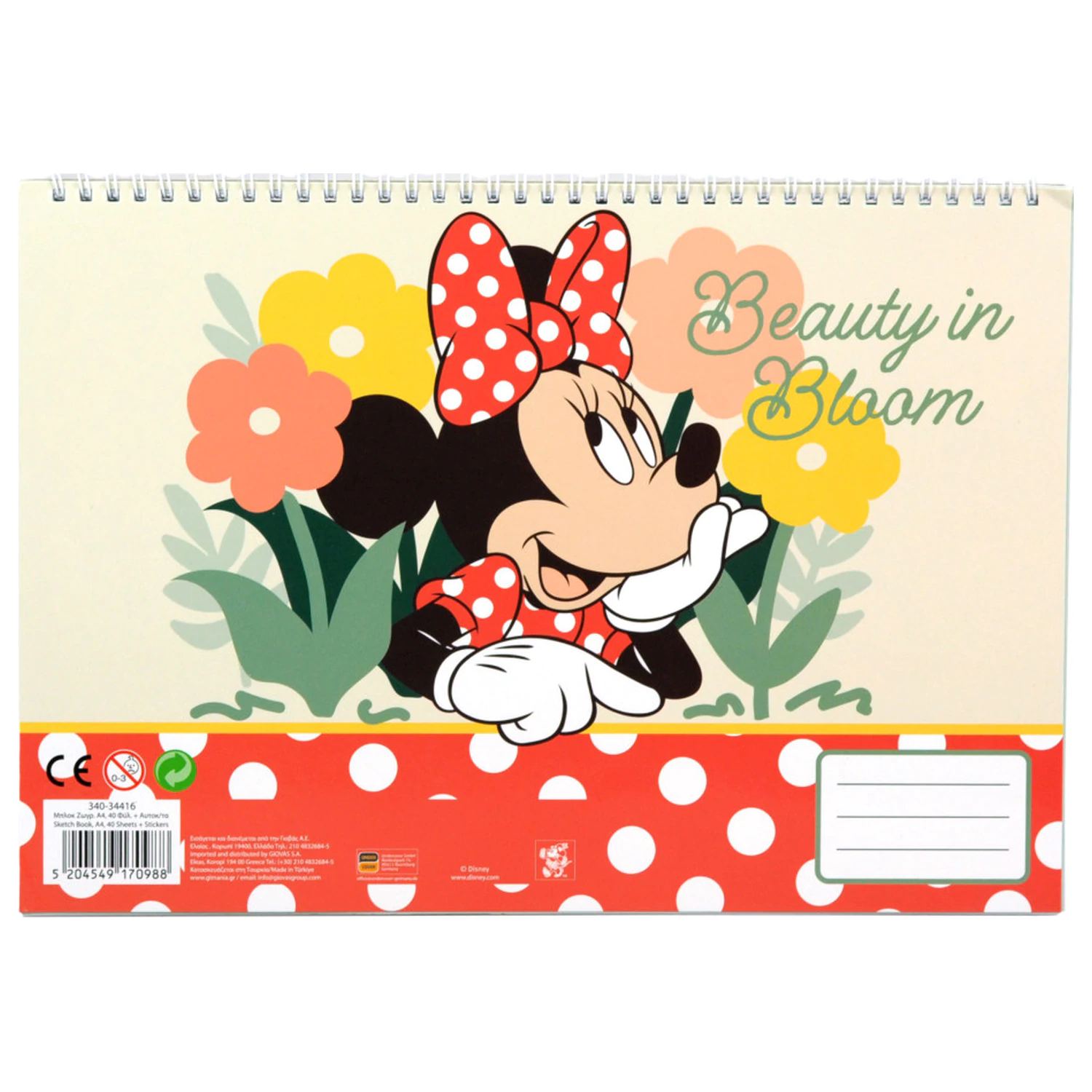 Disney Minnie Nomadic Spirit A/4 Spiral Sketchbook with 40 Stickers product photo