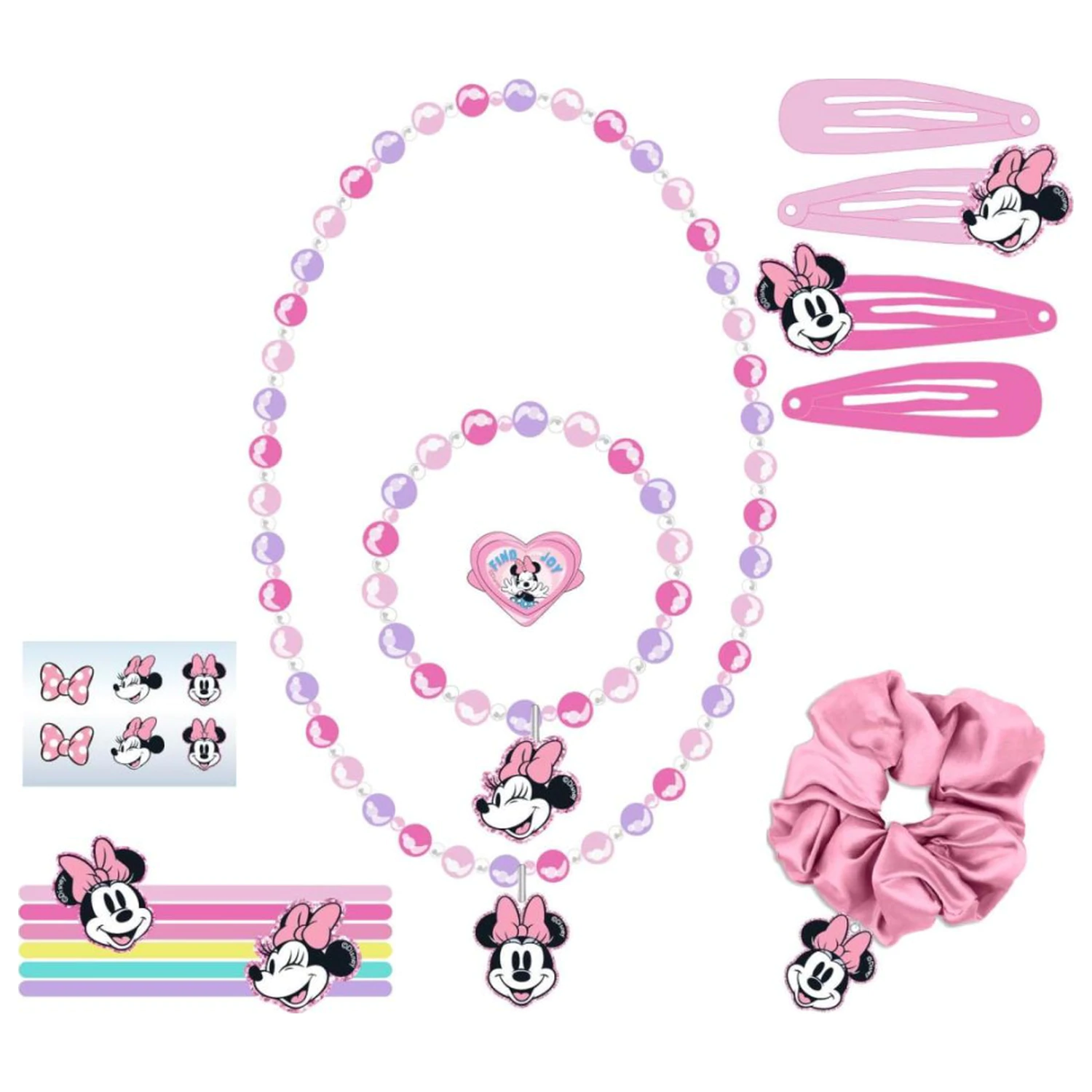 Disney Minnie Pink Hair Accessory and Jewelry Set 15 pcs product photo