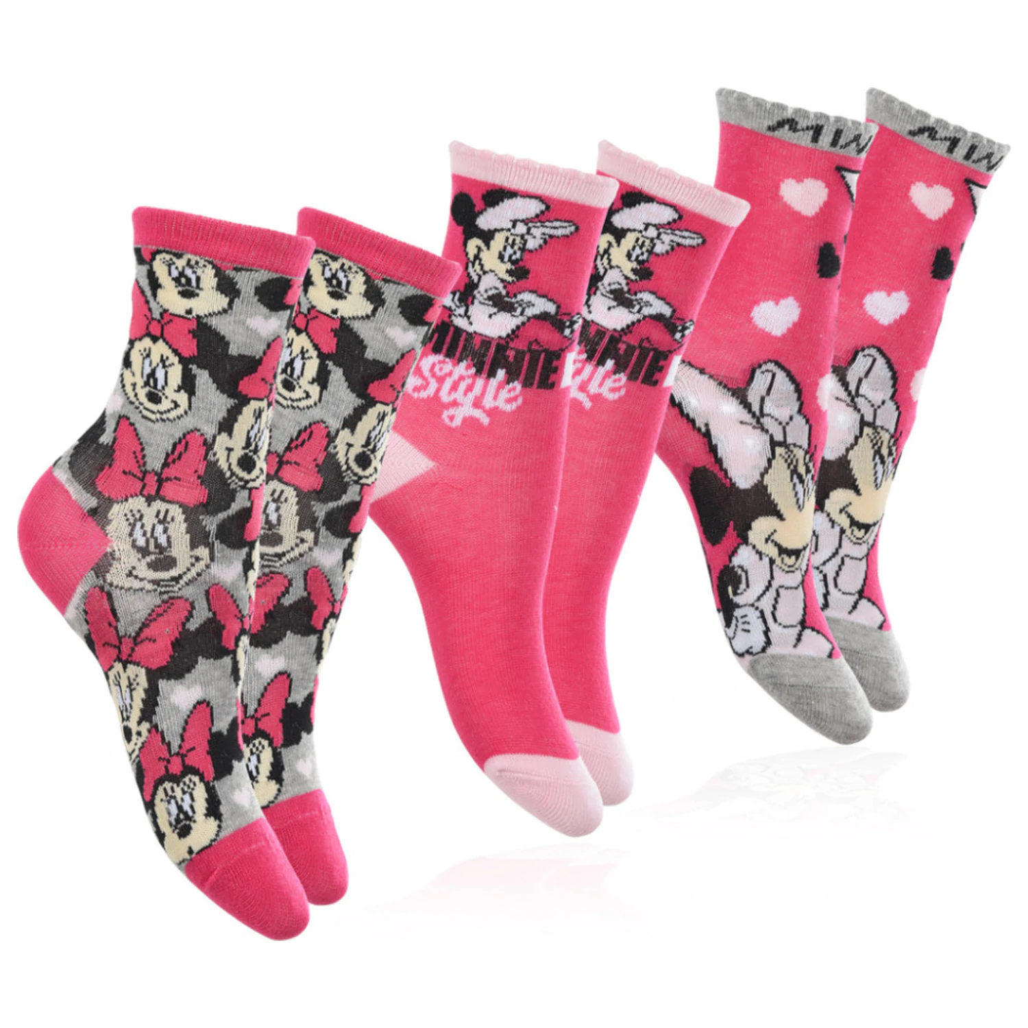 Disney Minnie Pink Style Kids Socks 31/34 product photo