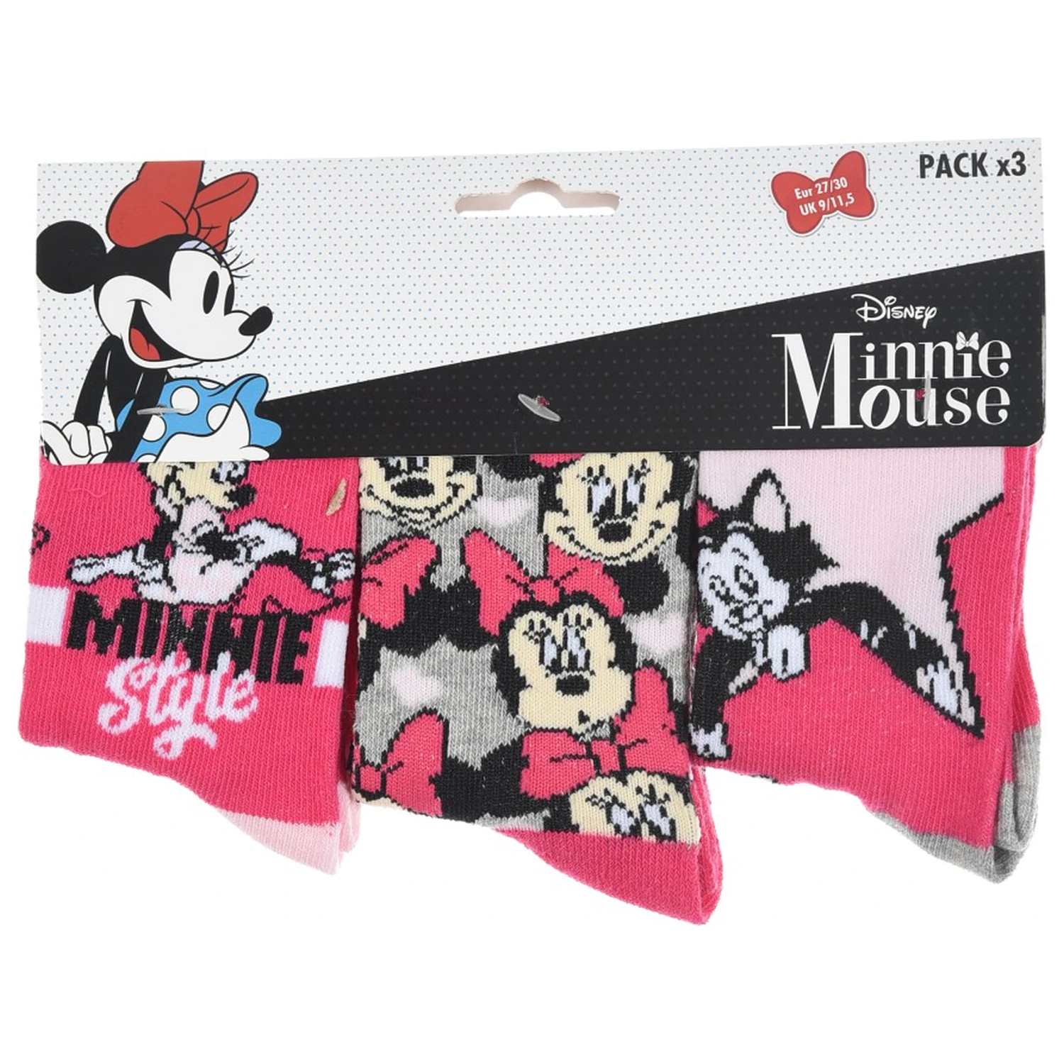 Disney Minnie Pink Style Kids Socks 31/34 product photo