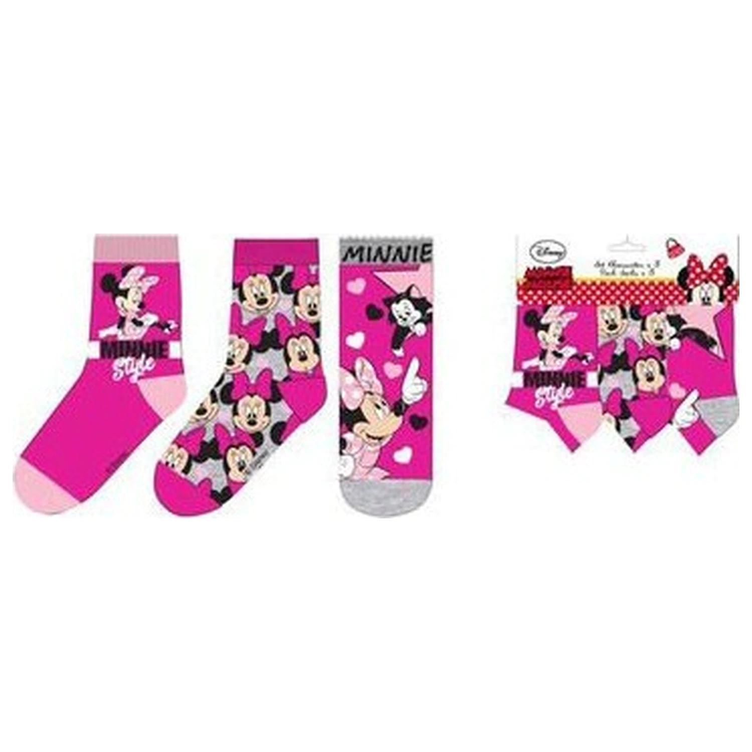 Disney Minnie Pink Style Kids Socks 31/34 product photo