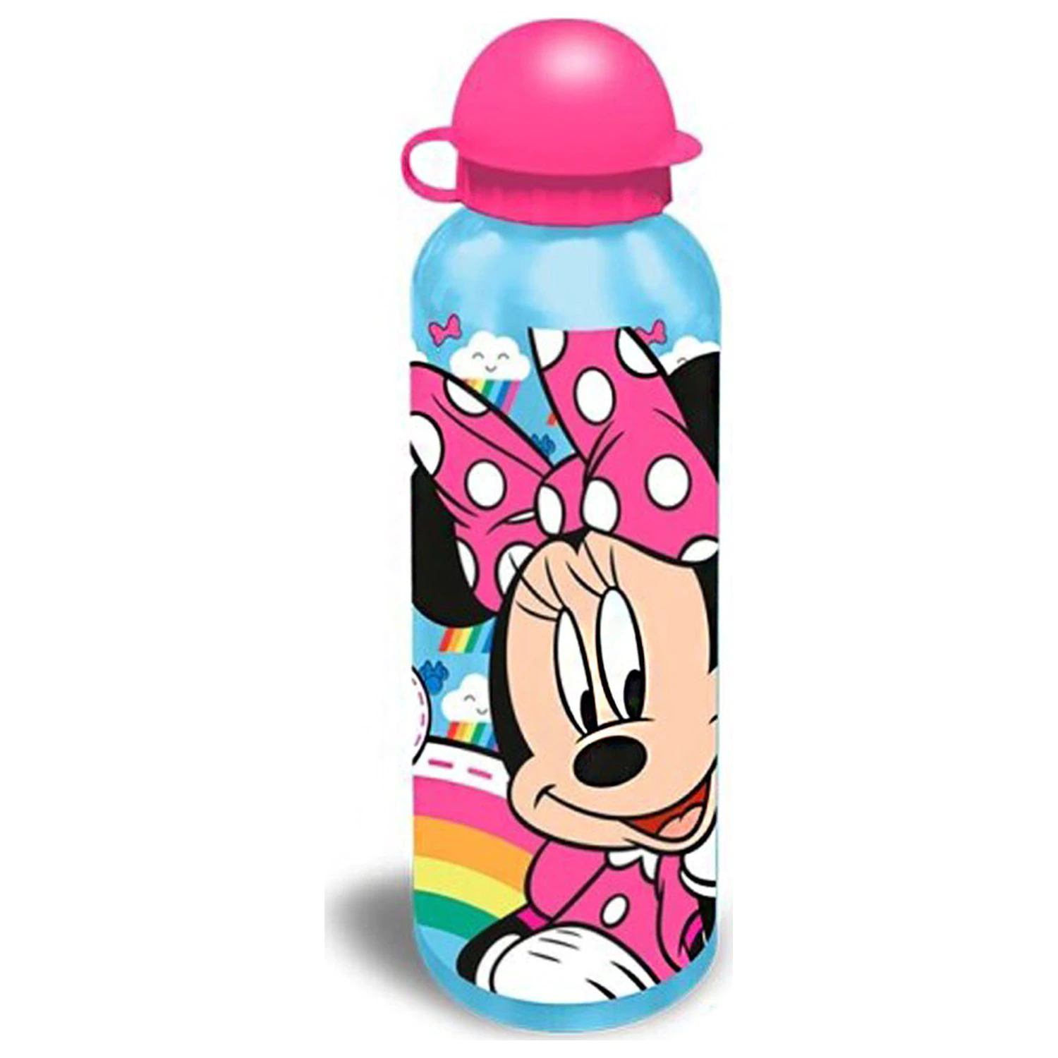 Disney Minnie Rainbow aluminum water bottle with drinking cap 500 ml product photo