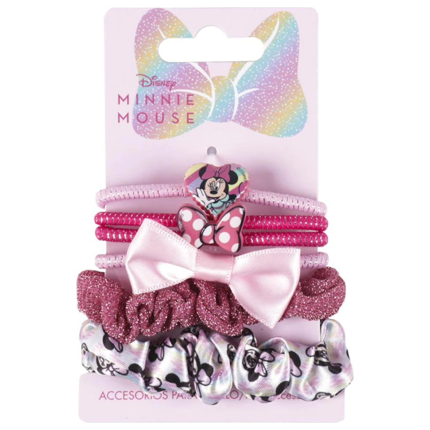 Disney Minnie Rainbow Hair Tie Set 6 Pieces product photo