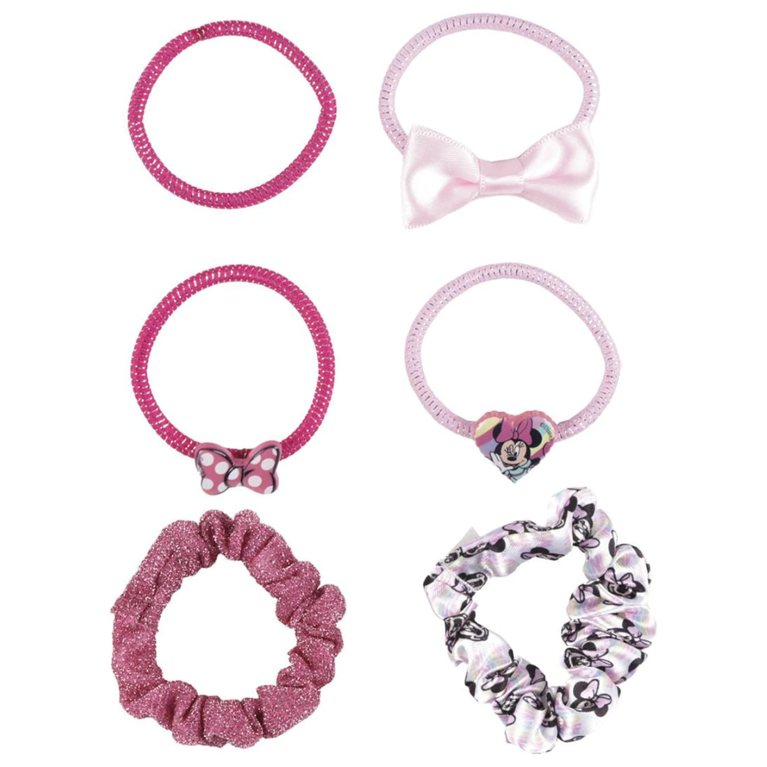 Disney Minnie Rainbow Hair Tie Set 6 Pieces product photo