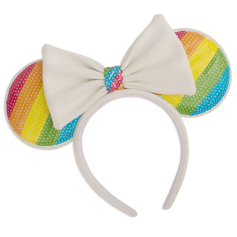 Disney by Loungefly Headband Sequin Rainbow Minnie Ears product photo