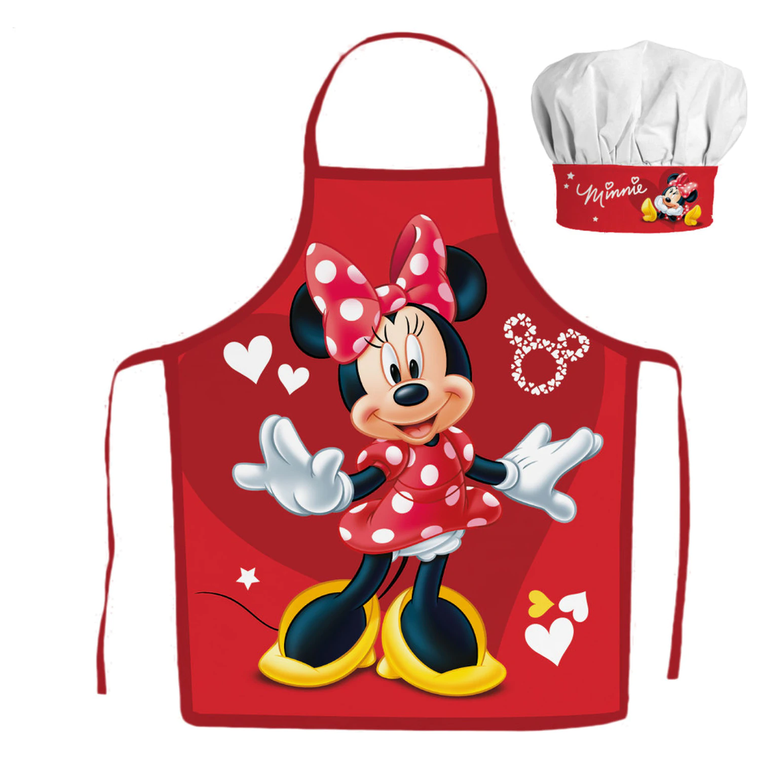 Disney Minnie Red Hearts Kids Apron 2 Piece Set product photo
