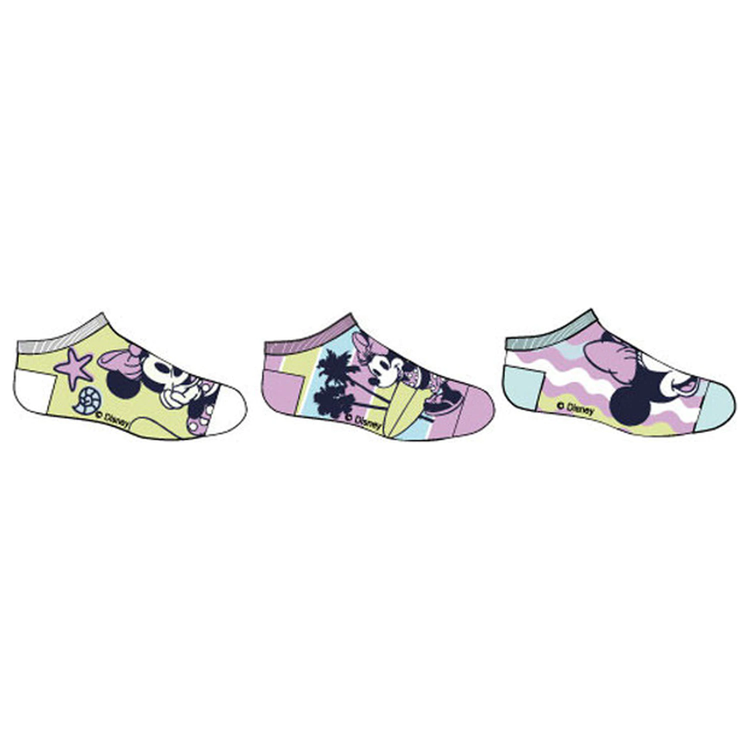 Disney Minnie Seaside Wave children's secret socks 27/30 product photo