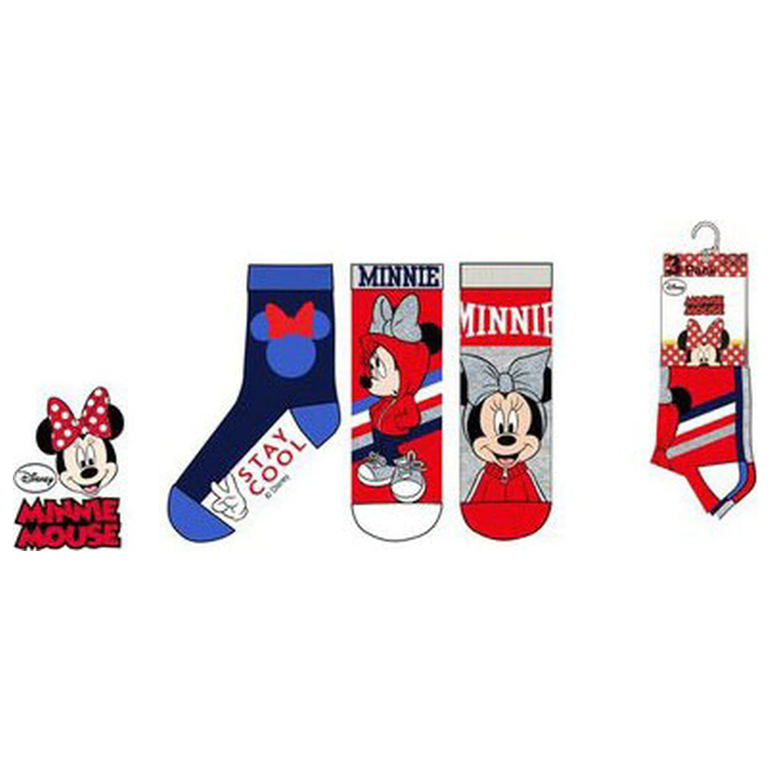 Disney Minnie Stay Cool Red Kids' Socks 31/34 product photo