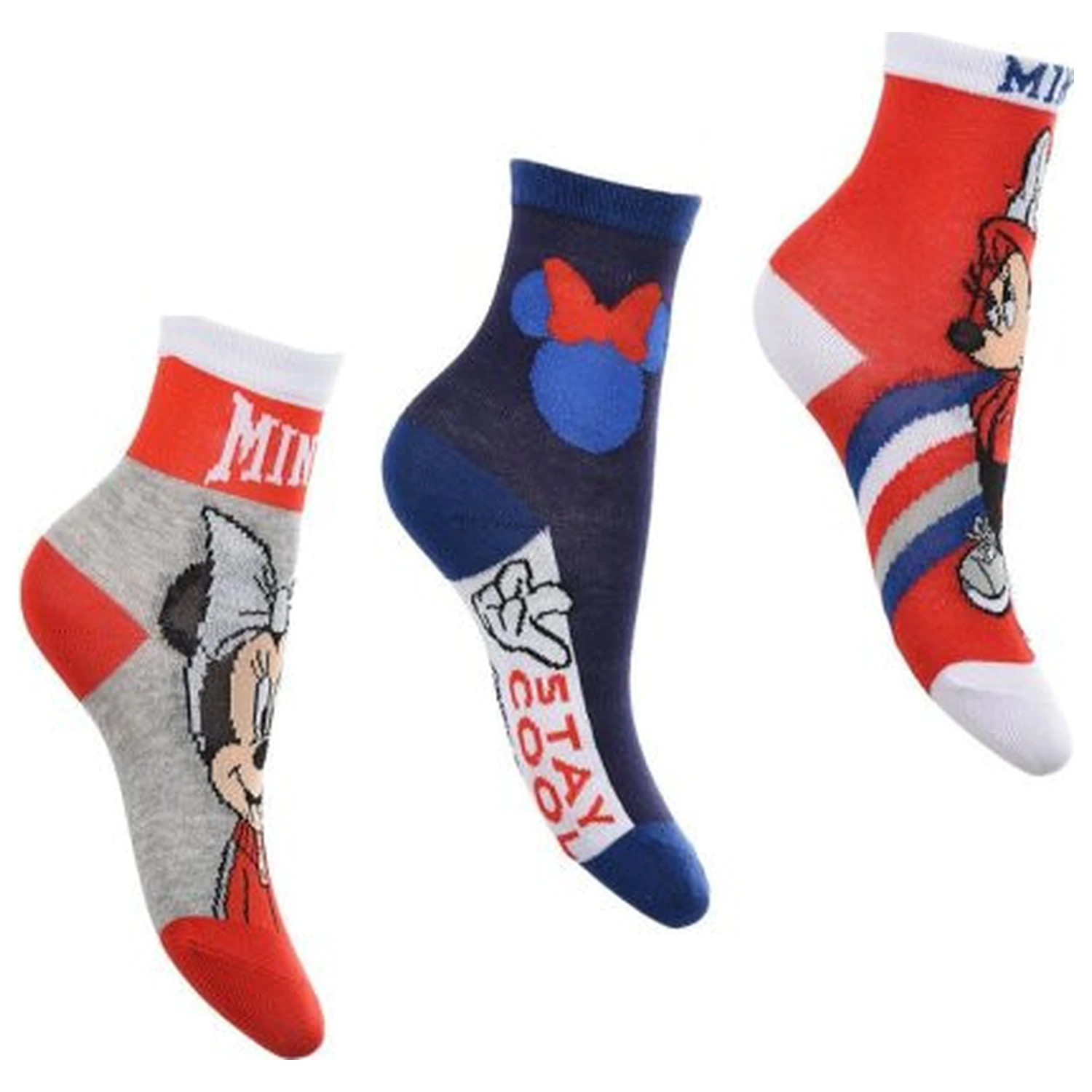 Disney Minnie Stay Cool Red Kids' Socks 31/34 product photo