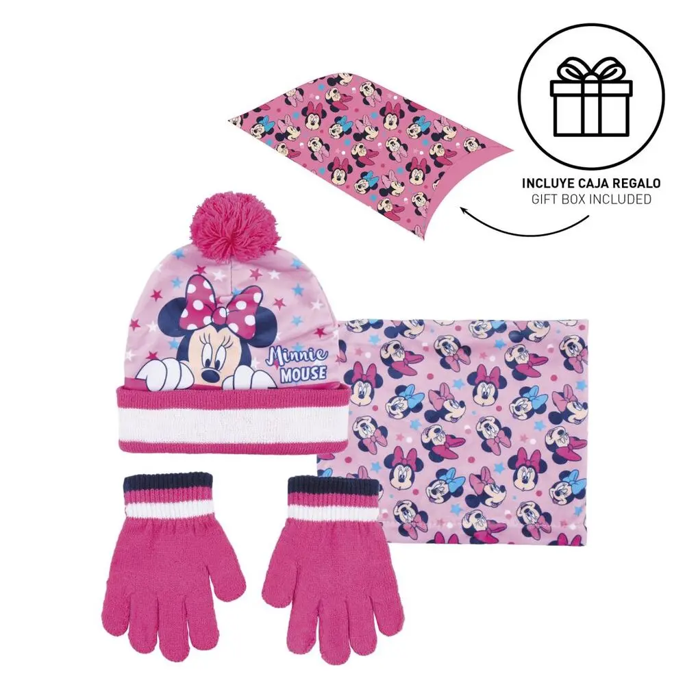 Disney Minnie Kids winter set snood hat gloves product photo