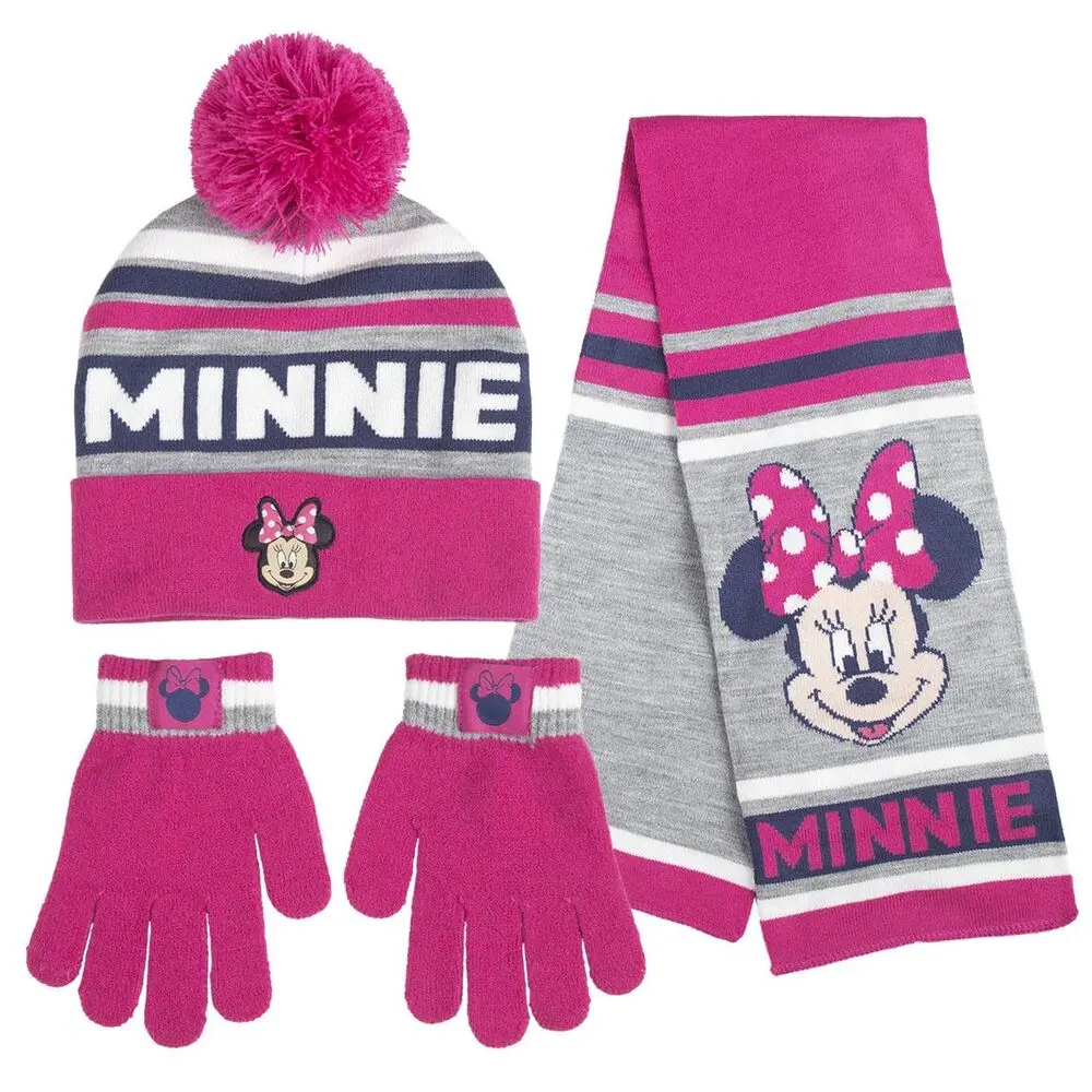 Disney Minnie winter set scarf hat gloves product photo