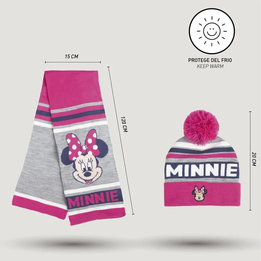 Disney Minnie winter set scarf hat gloves product photo