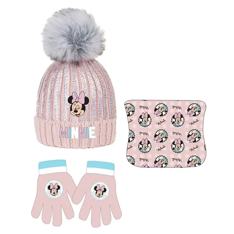 Disney Minnie winter set snood hat gloves product photo