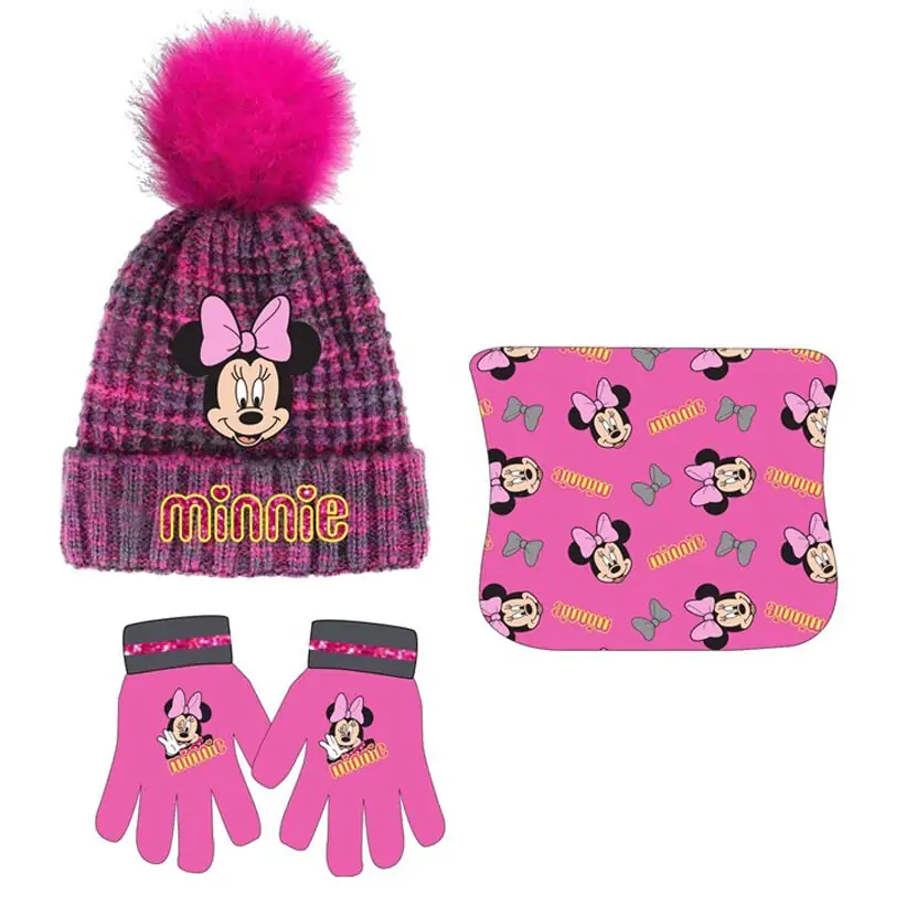 Disney Minnie winter set snood hat gloves product photo