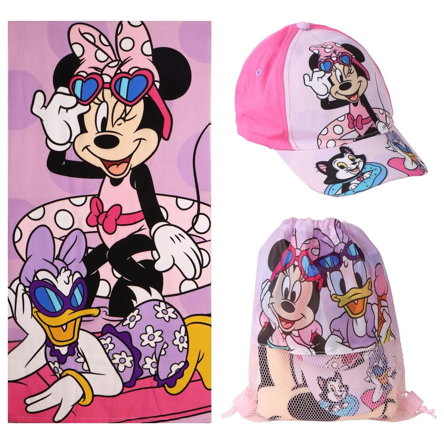 Disney Minnie towel + bag + cap set product photo