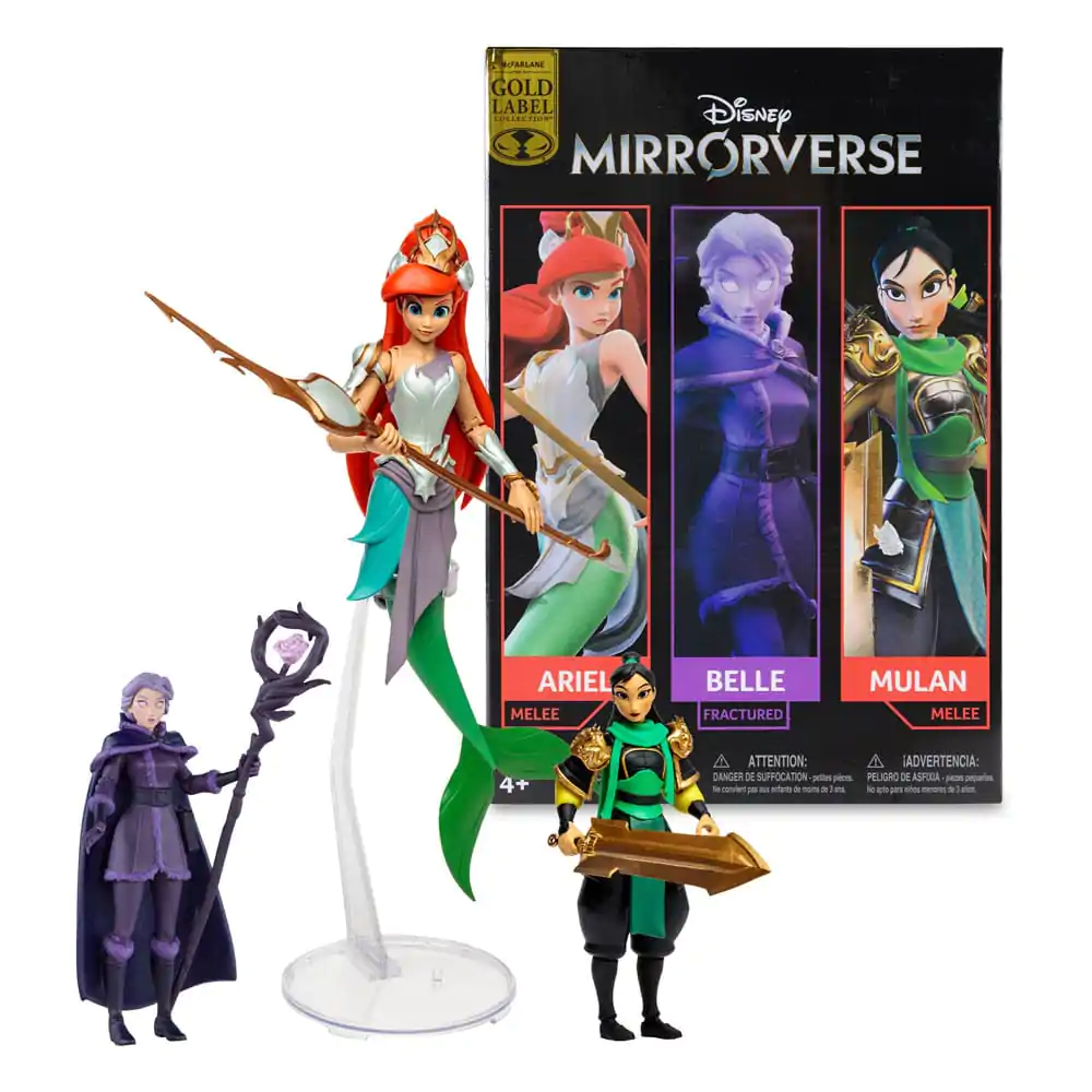 Disney Mirrorverse Action Figures Princess Pack Mulan, Belle (Fractured) & Arielle (Gold Label) 13 - 18 cm termékfotó