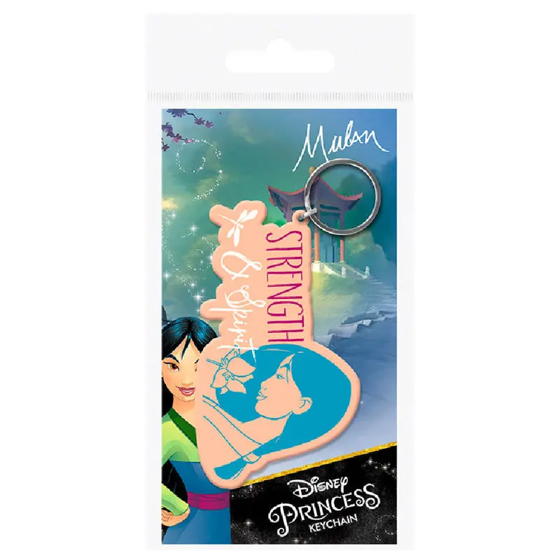 Disney Mulan Strenght and Spirit rubber keychain product photo