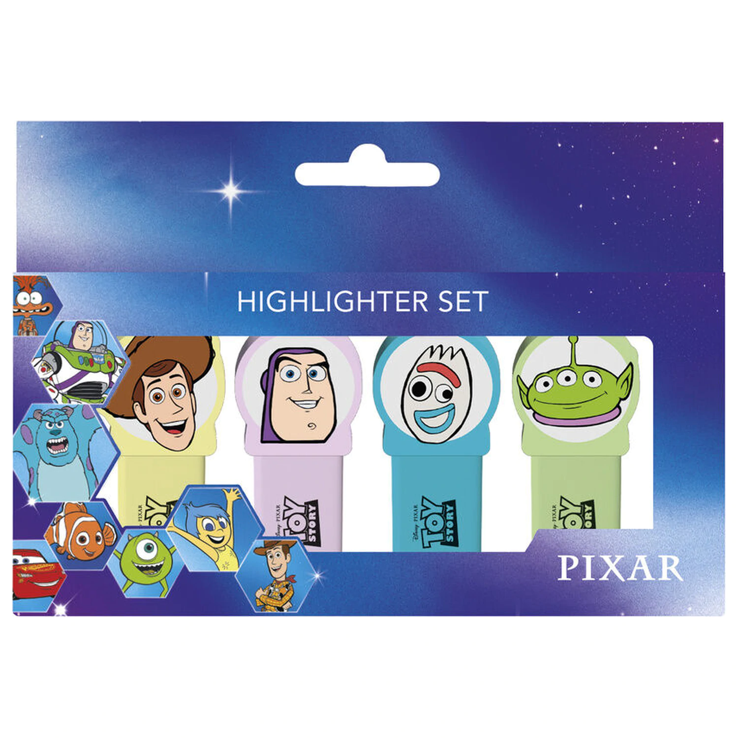 Disney Pixar Toy Story set of 4 highlighters with topper product photo