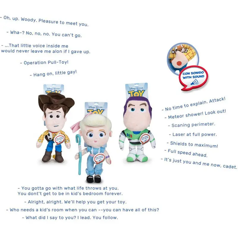 Disney Pixar Toy Story 4 Woody plush toy 30cm with english sound product photo