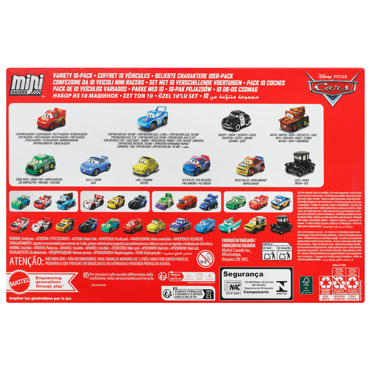 Disney Pixar Cars blister 10 mini vehicles product photo